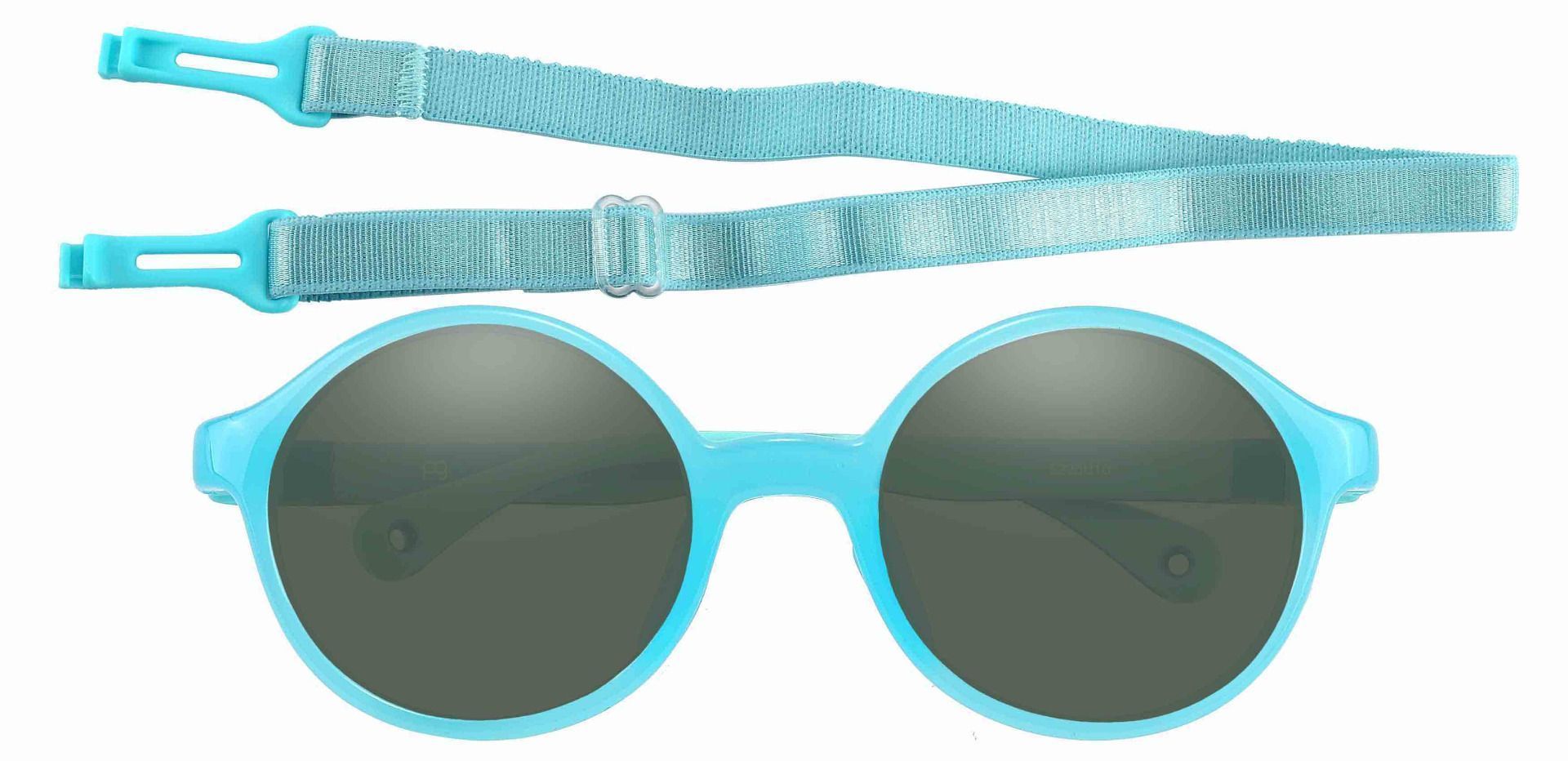 Sammy Round Lined Bifocal Sunglasses - Blue Frame With Green Lenses