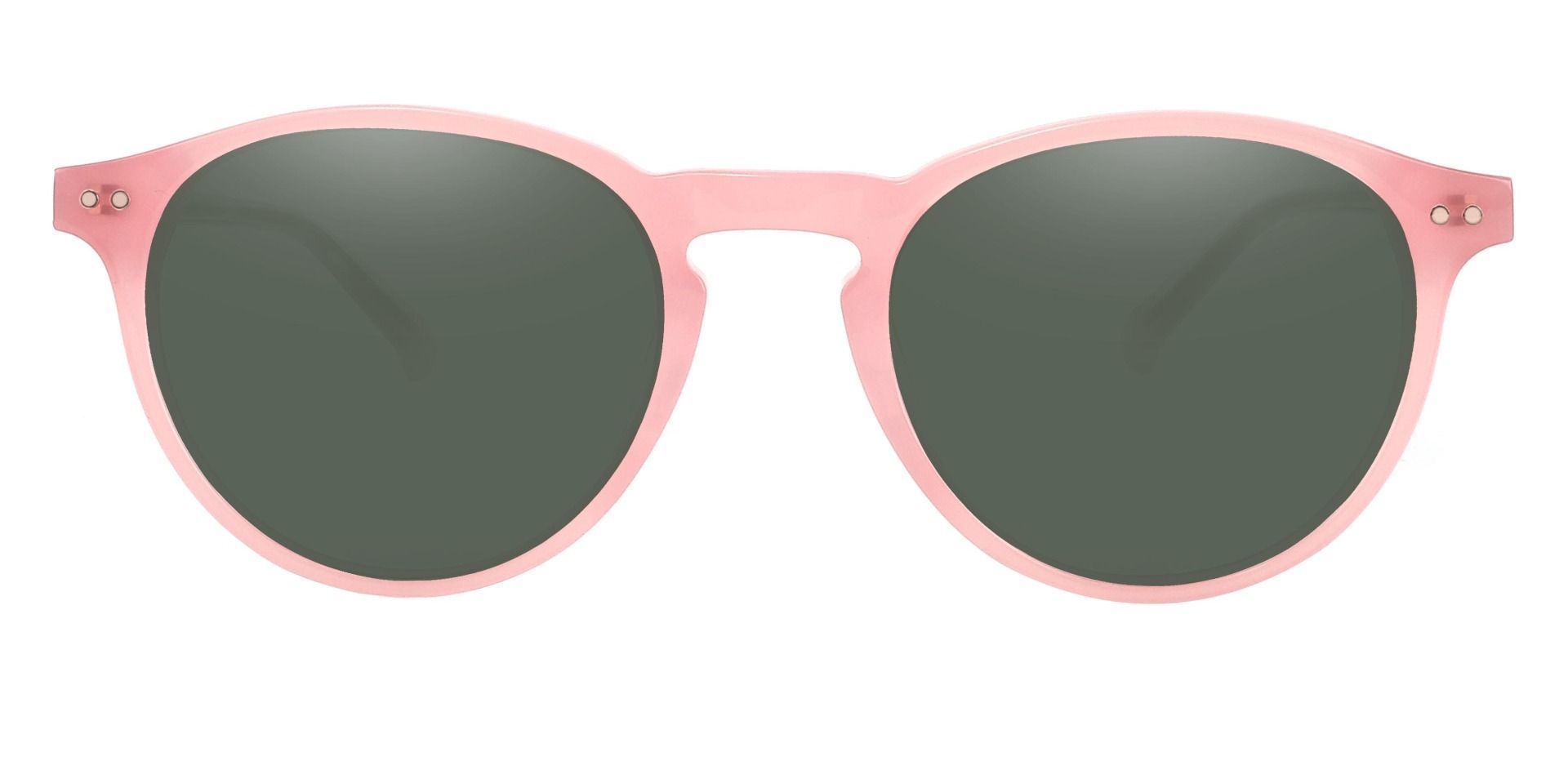 Monarch Oval Reading Sunglasses - Pink Frame With Green Lenses