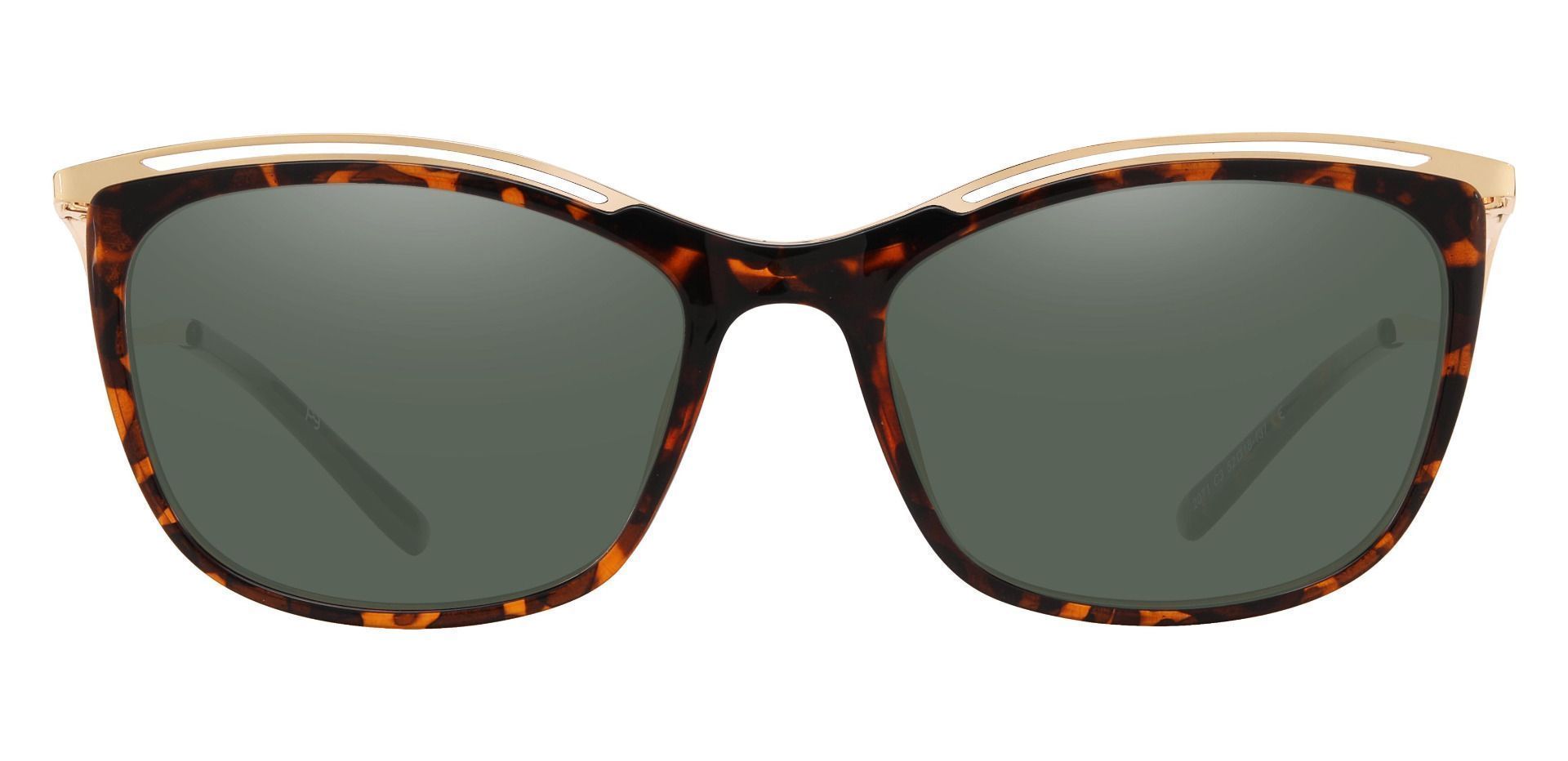 Enola Cat Eye Prescription Sunglasses - Tortoise Frame With Green Lenses