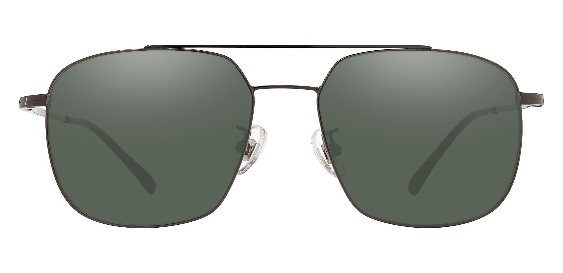 Trevor Aviator Reading Sunglasses - Gray Frame With Green Lenses