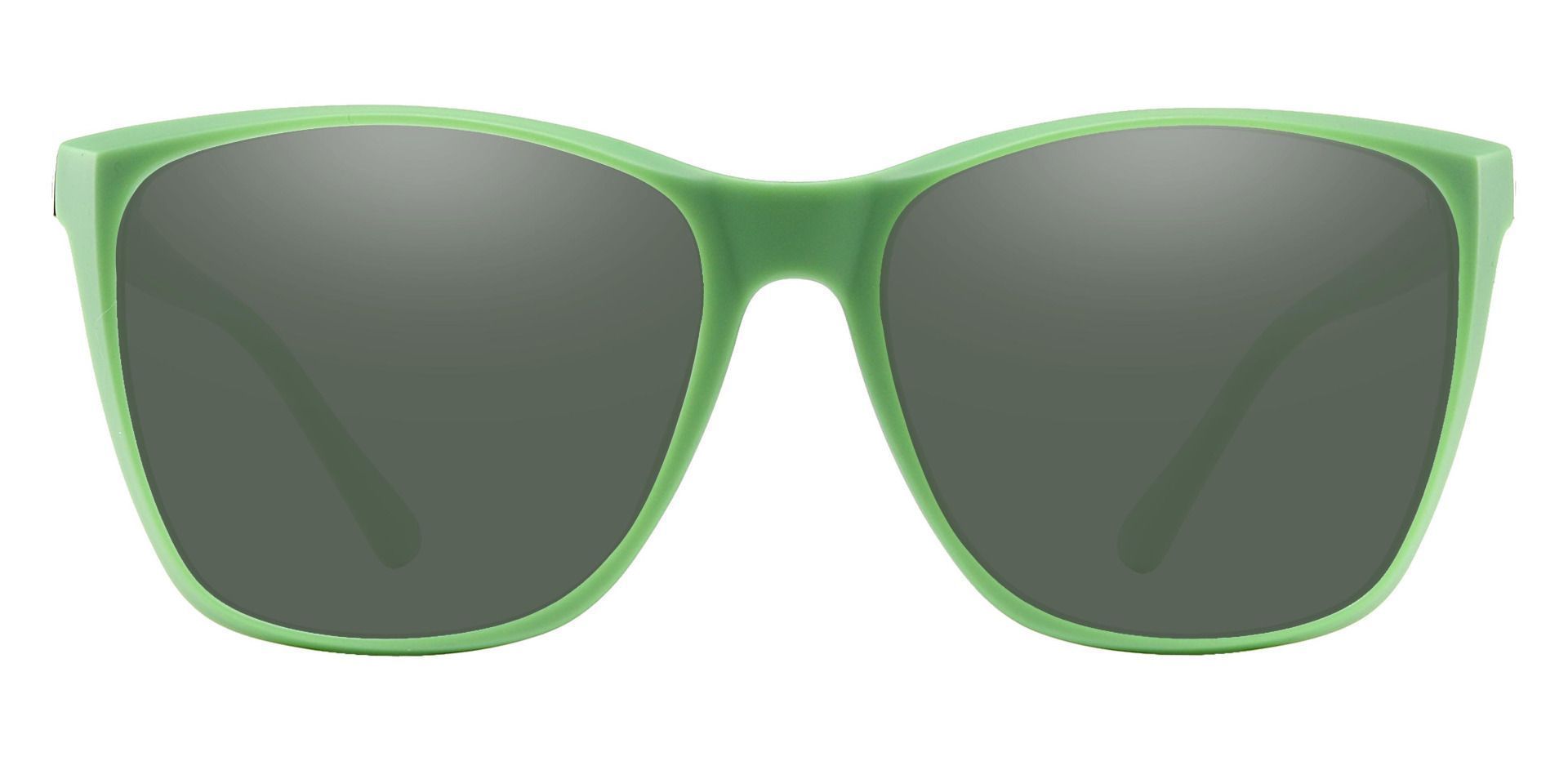 Hickory Square Progressive Sunglasses - Green Frame With Green Lenses