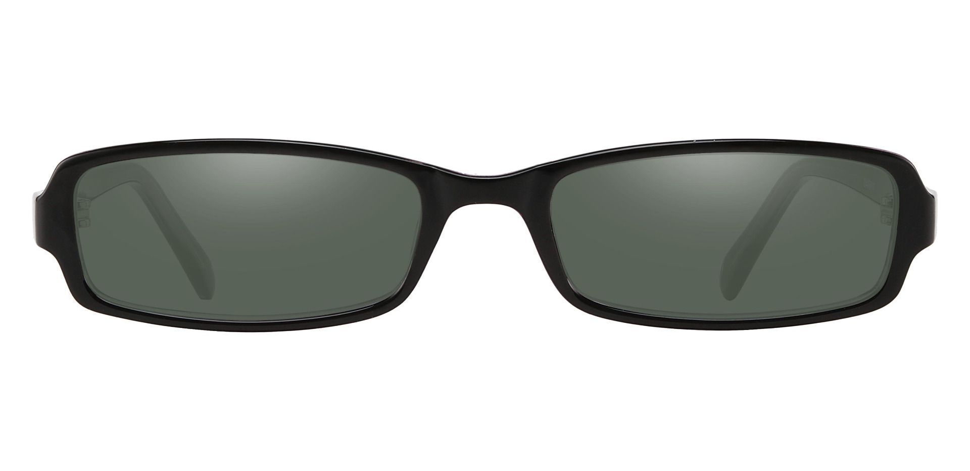 Thyme Rectangle Reading Sunglasses - Black Frame With Green Lenses