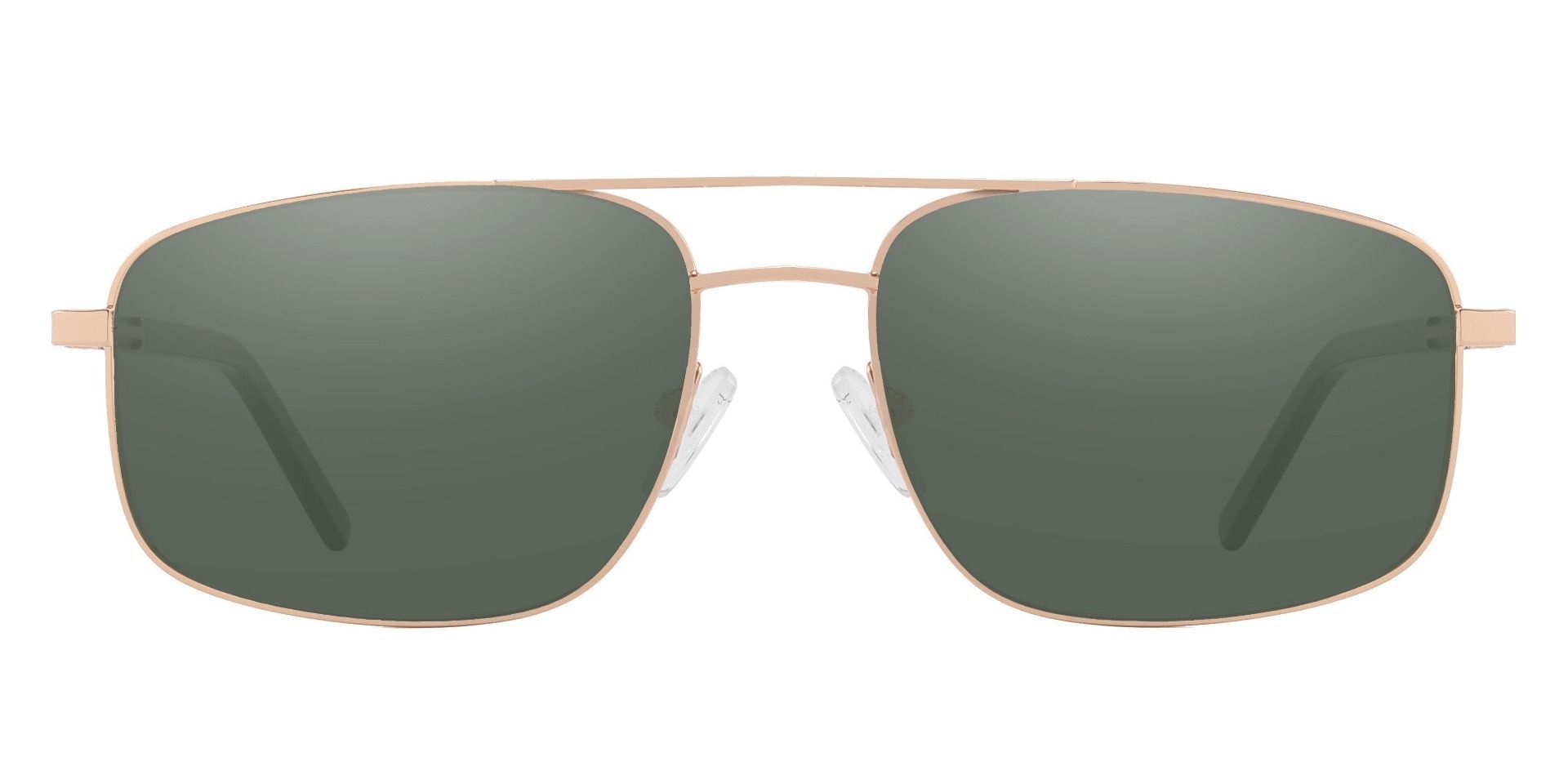 Davenport Aviator Prescription Sunglasses - Gold Frame With Green Lenses