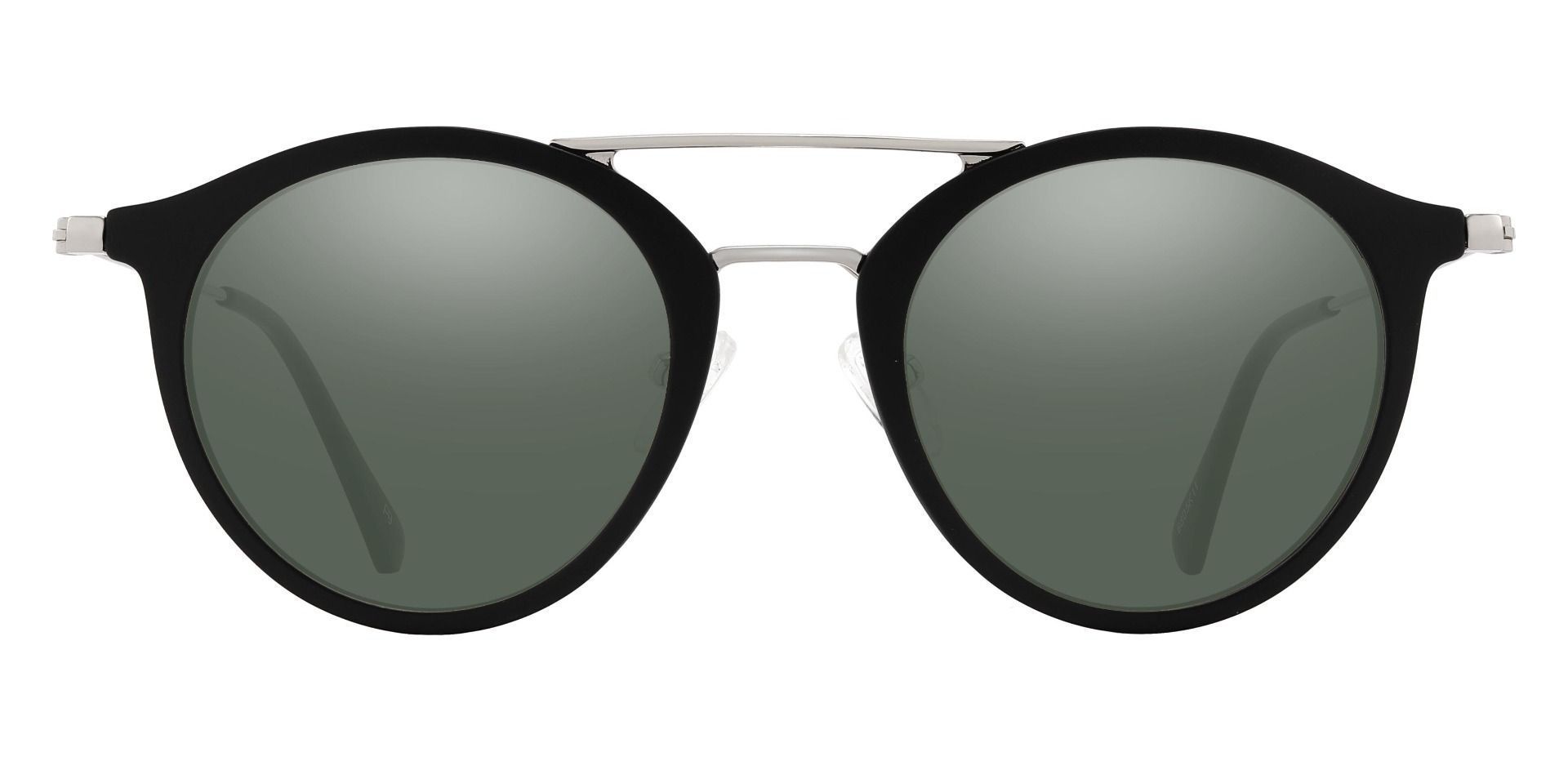 Malden Aviator Prescription Sunglasses - Black Frame With Green Lenses