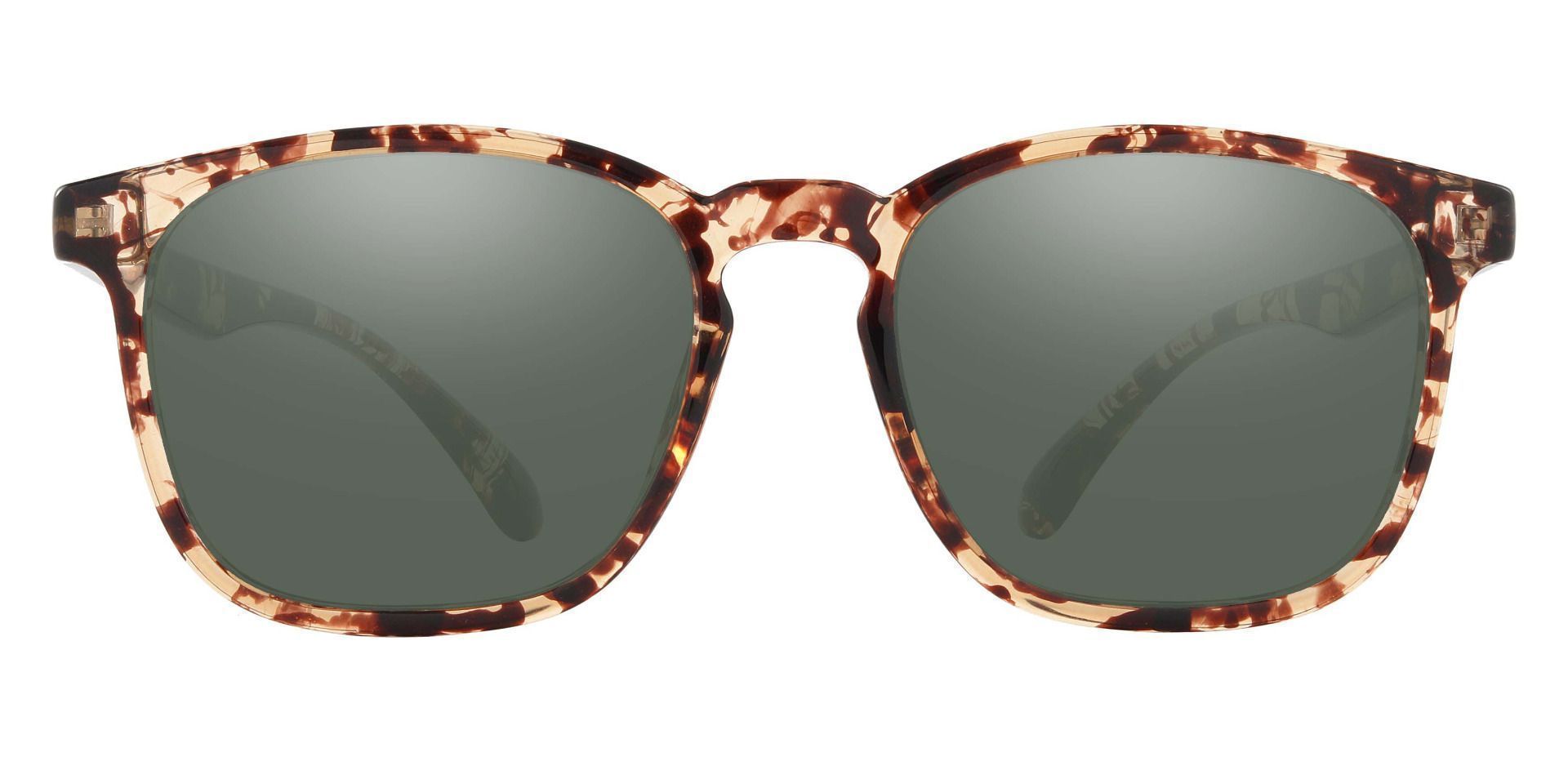 Gateway Square Reading Sunglasses - Tortoise Frame With Green Lenses