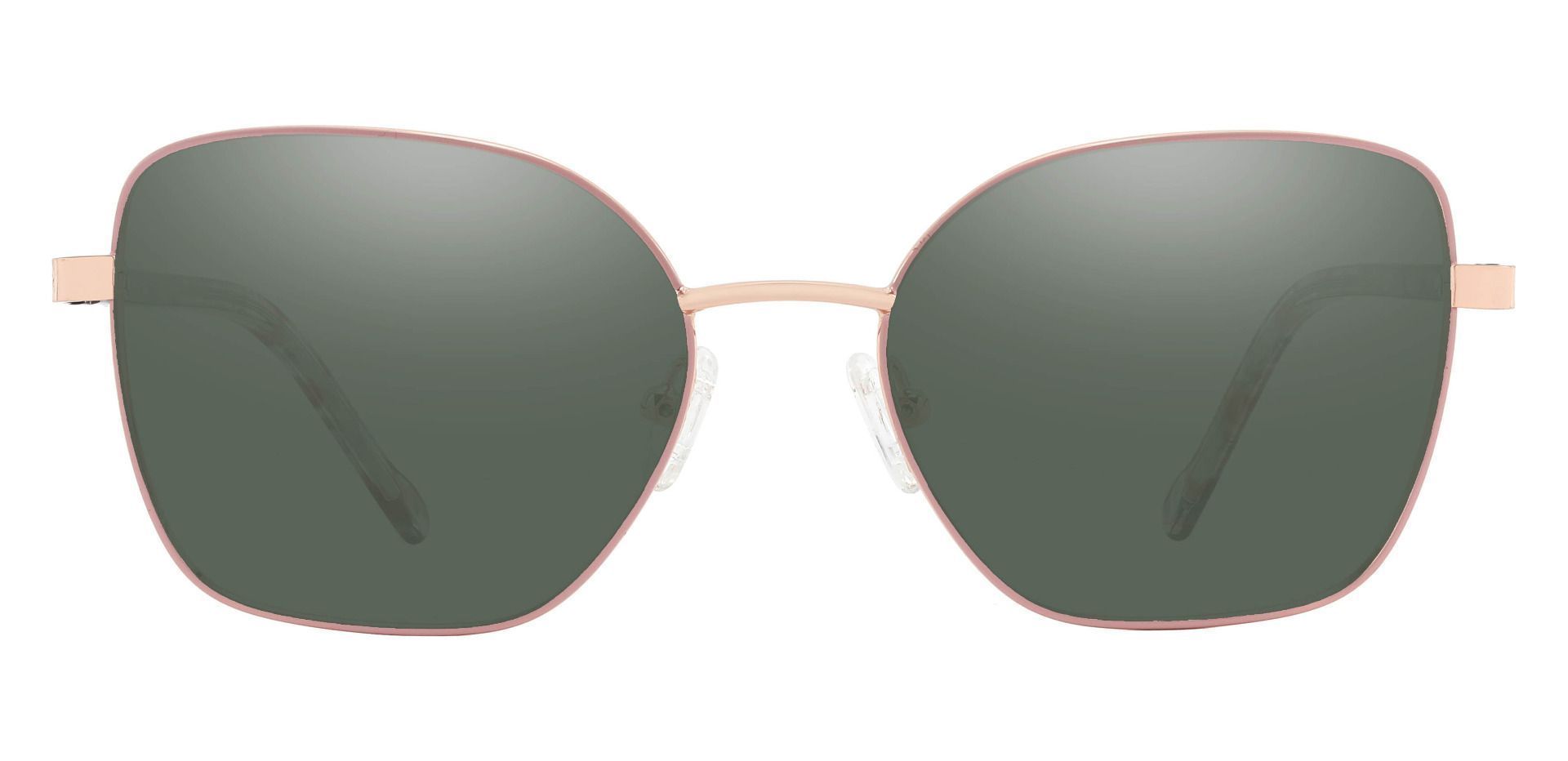 Hooper Geometric Progressive Sunglasses - Pink Frame With Green Lenses