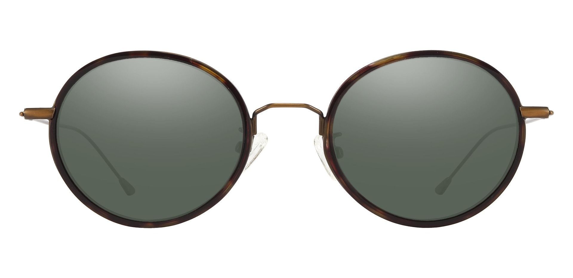 Malverne Oval Progressive Sunglasses - Tortoise Frame With Green Lenses