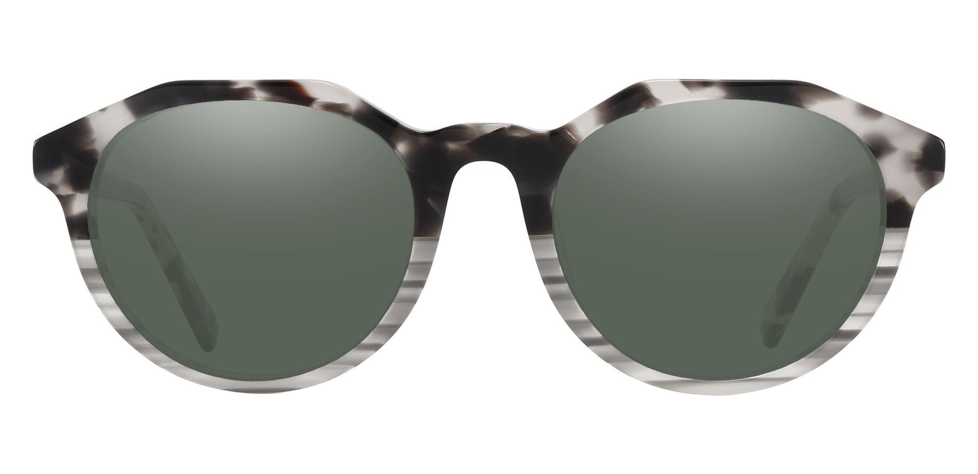 Mayfield Oval Non-Rx Sunglasses - Black Frame With Green Lenses