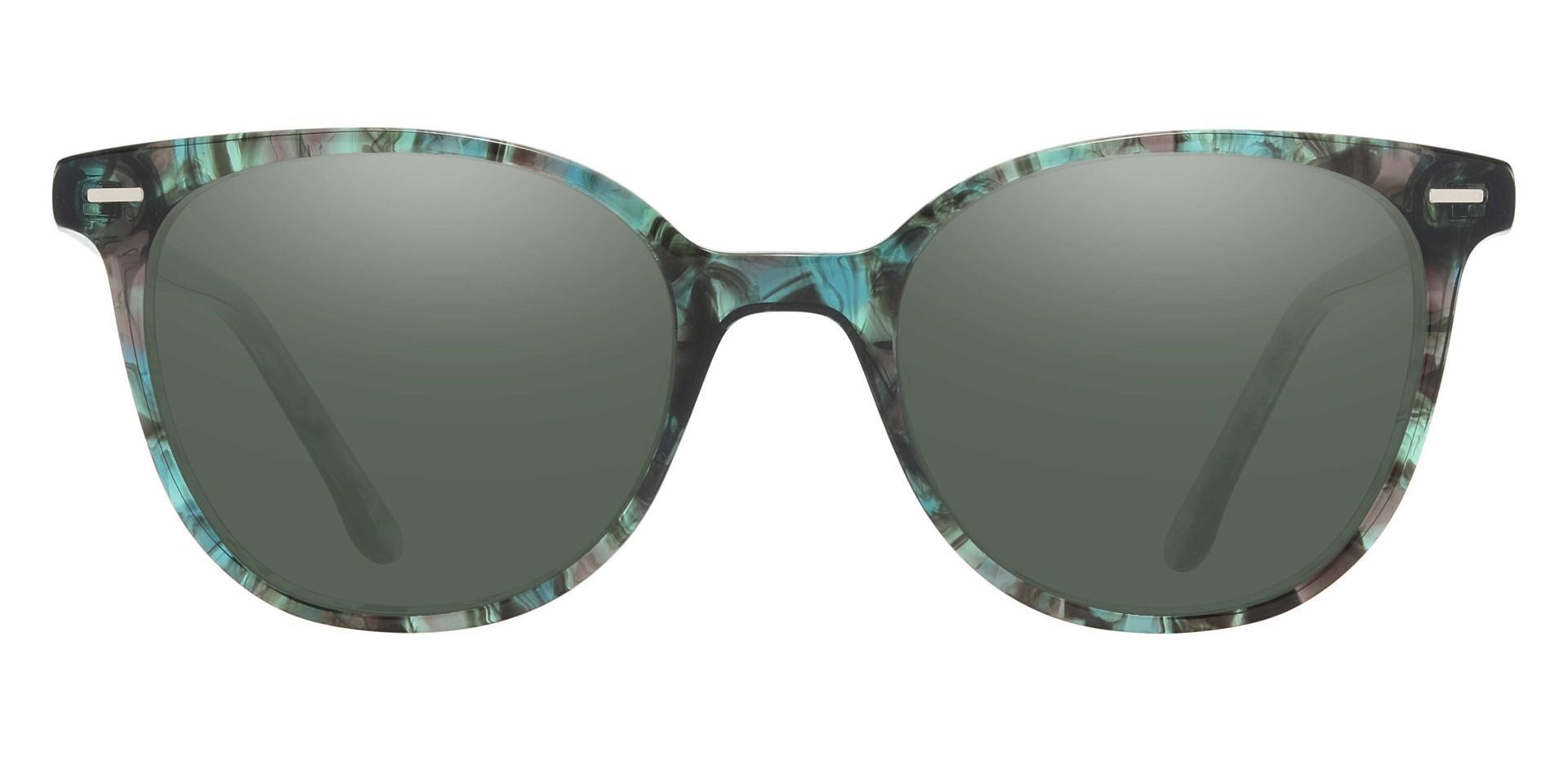 Chili Oval Prescription Sunglasses - Green Frame With Green Lenses