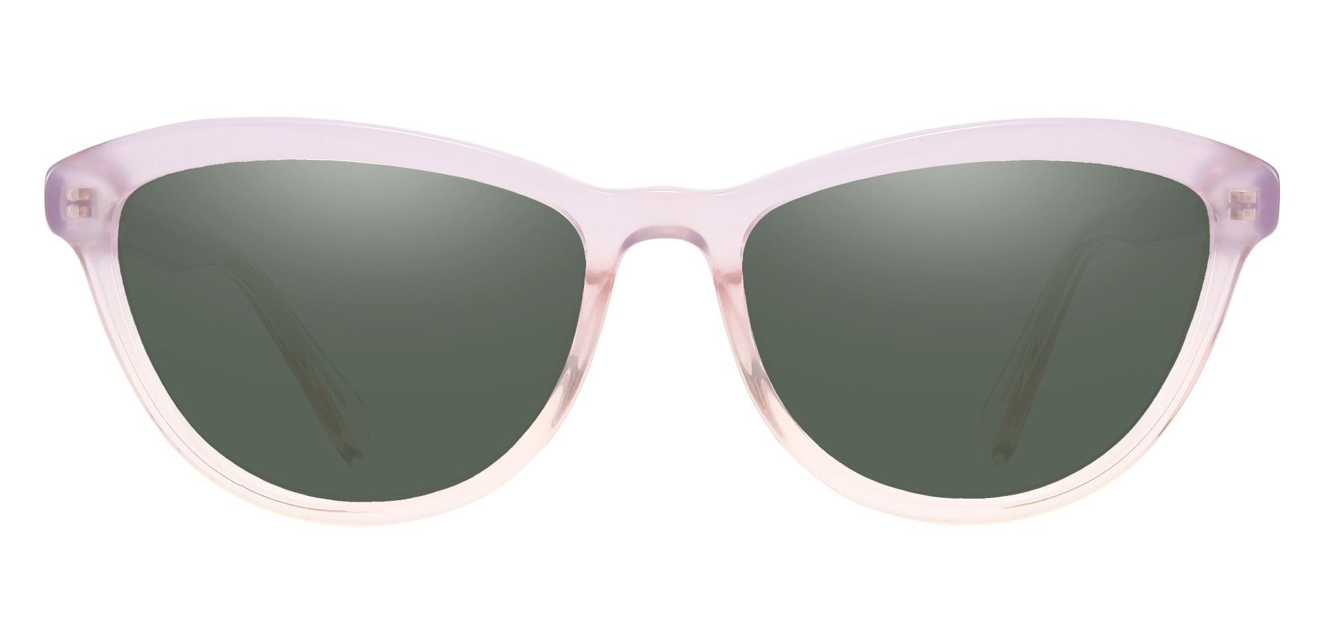 Bexley Cat Eye Lined Bifocal Sunglasses - Pink Frame With Green Lenses
