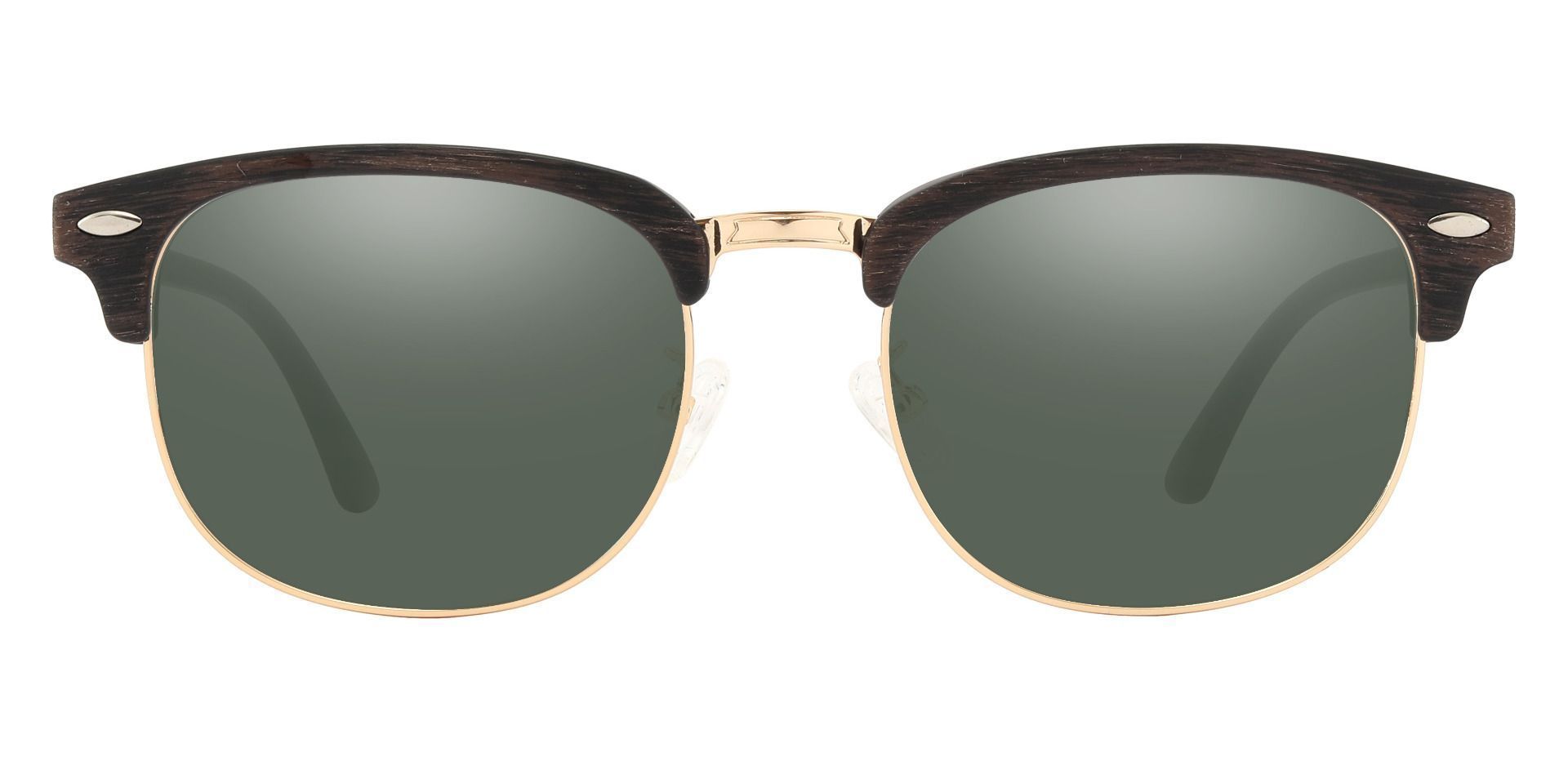 Tulsa Browline Prescription Sunglasses - Brown Frame With Green Lenses ...
