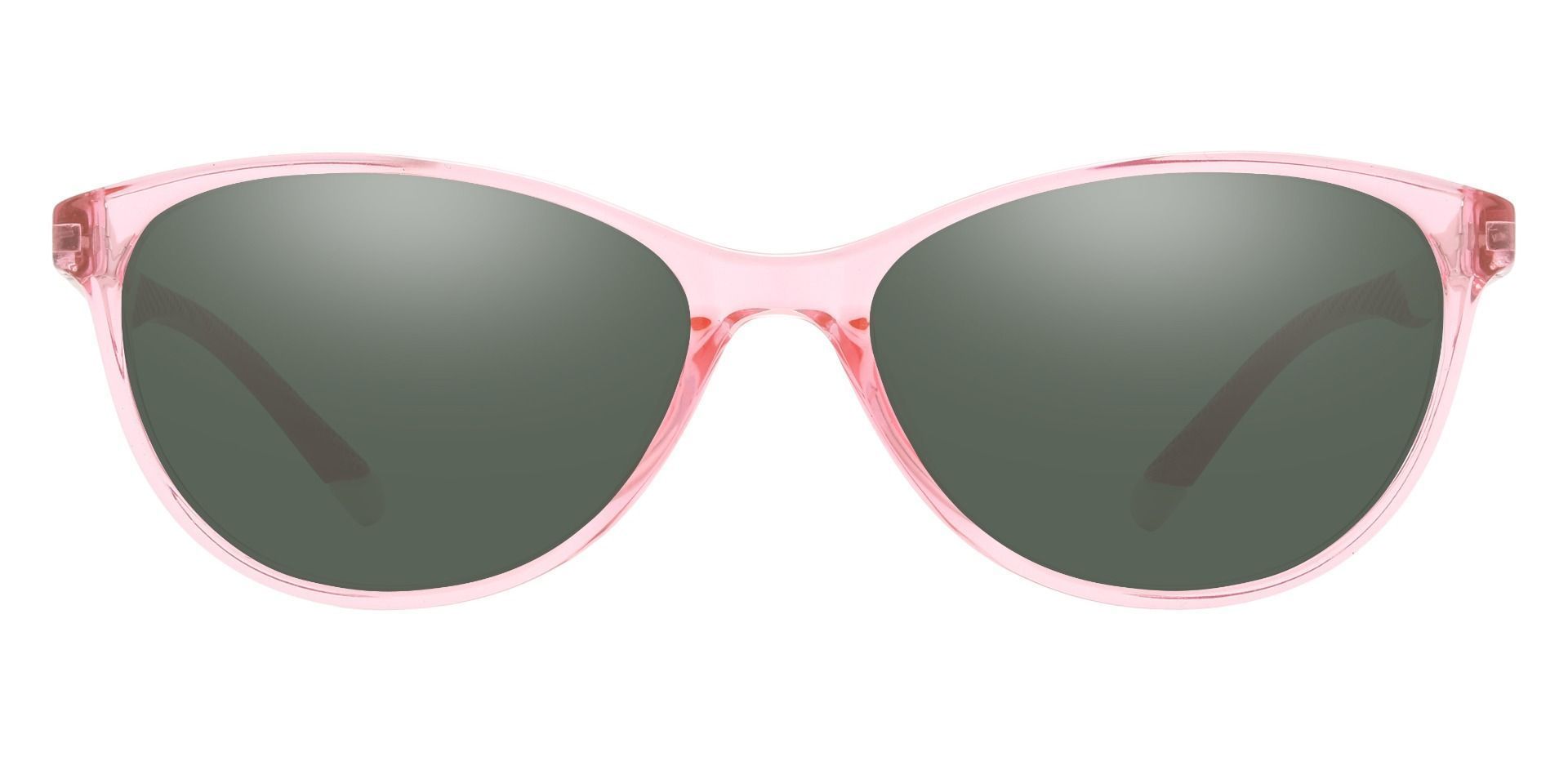 Mildred Cat Eye Prescription Sunglasses - Pink Frame With Green Lenses