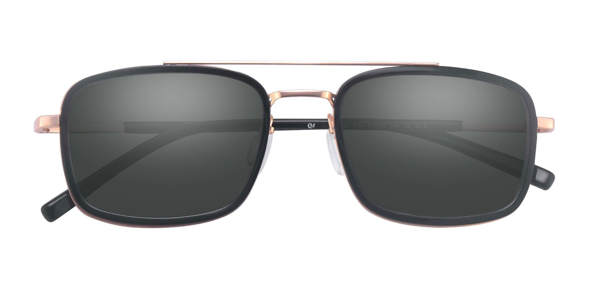 Margot Aviator Prescription Sunglasses - Black Frame With Gray Lenses ...