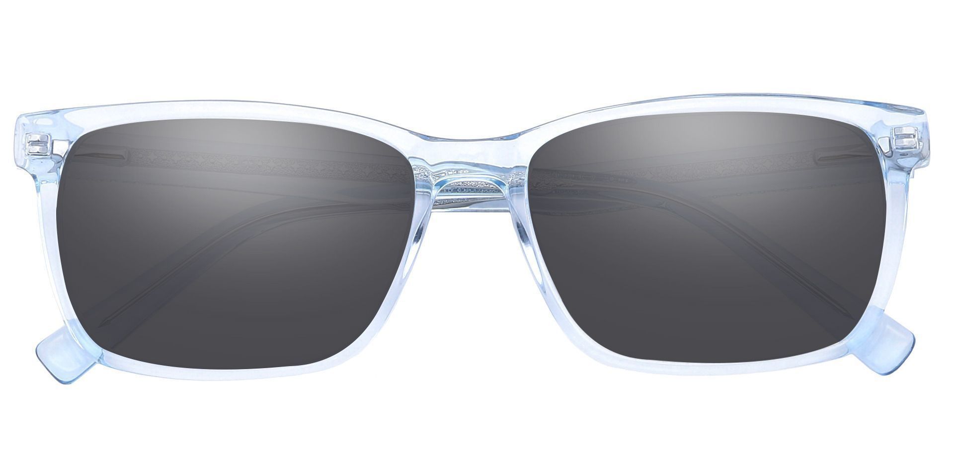 Galaxy Rectangle Lined Bifocal Sunglasses - Blue Frame With Gray Lenses