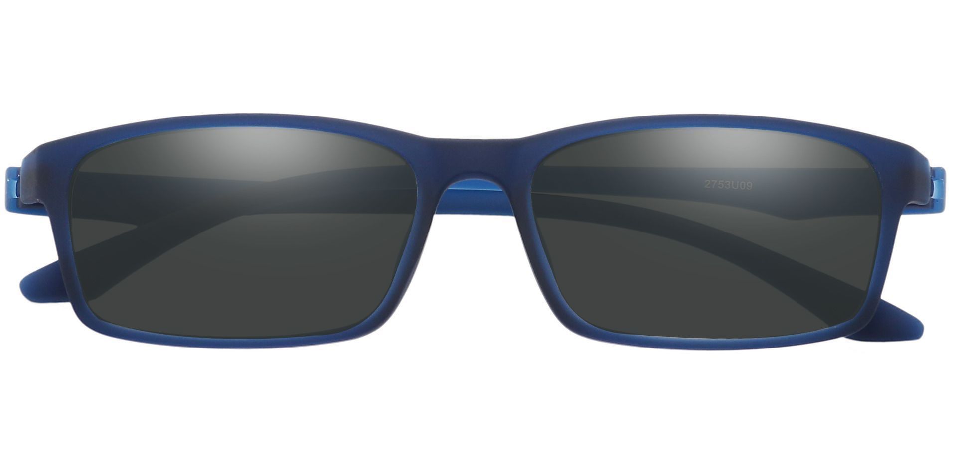 Poplar Rectangle Progressive Sunglasses - Blue Frame With Gray Lenses