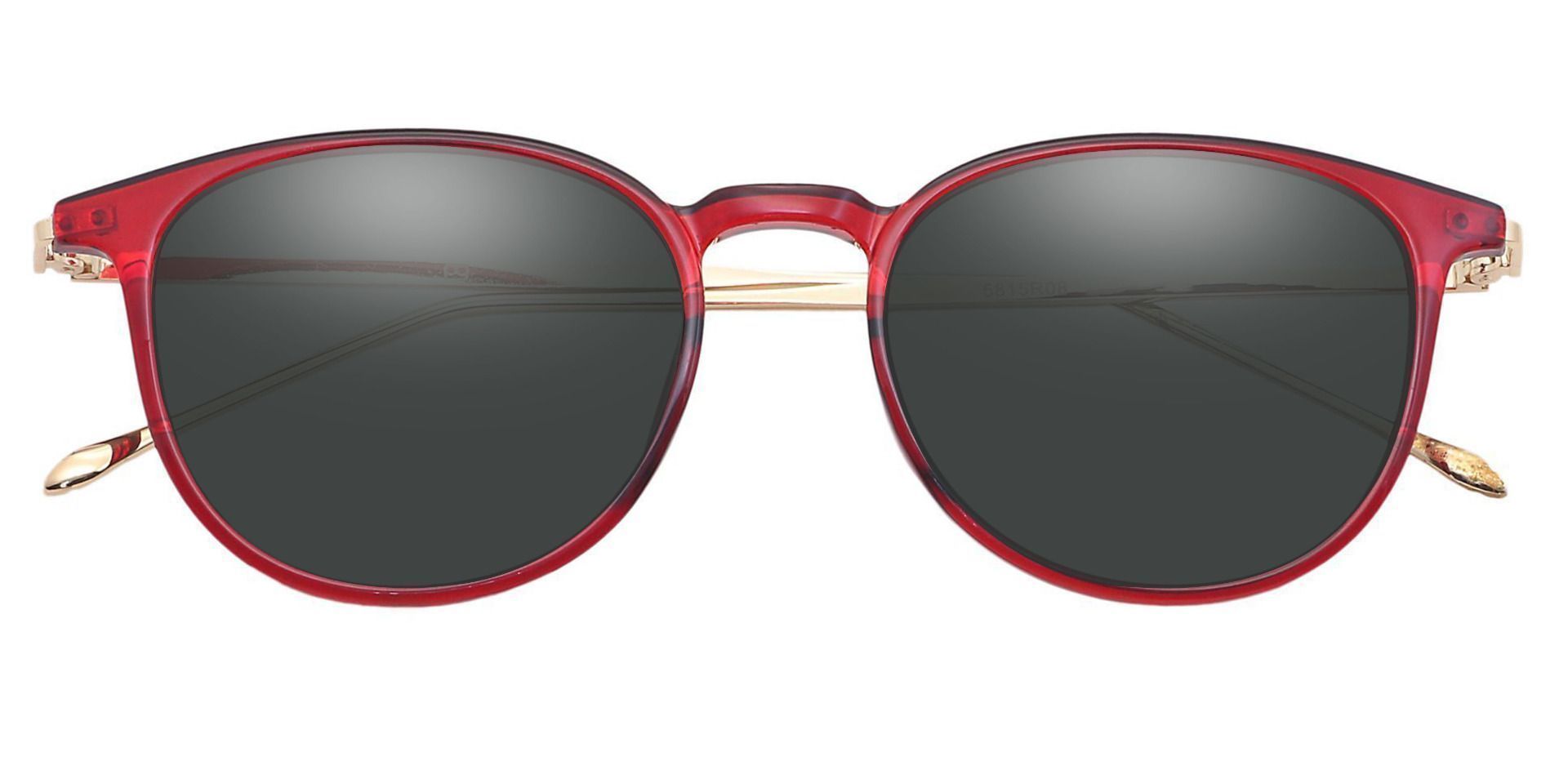 Elliott Round Prescription Sunglasses - Red Frame With Gray Lenses