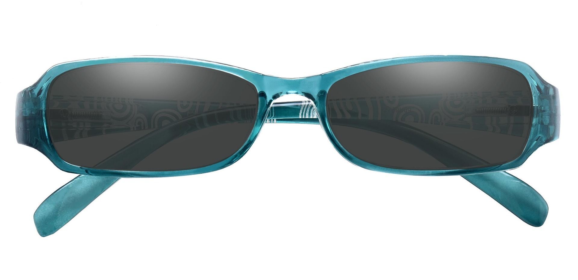 Hobart Rectangle NonRx Sunglasses Blue Frame With Gray Lenses