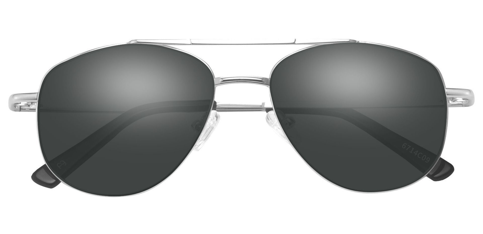 Dwight Aviator Prescription Sunglasses - Clear Frame With Gray Lenses