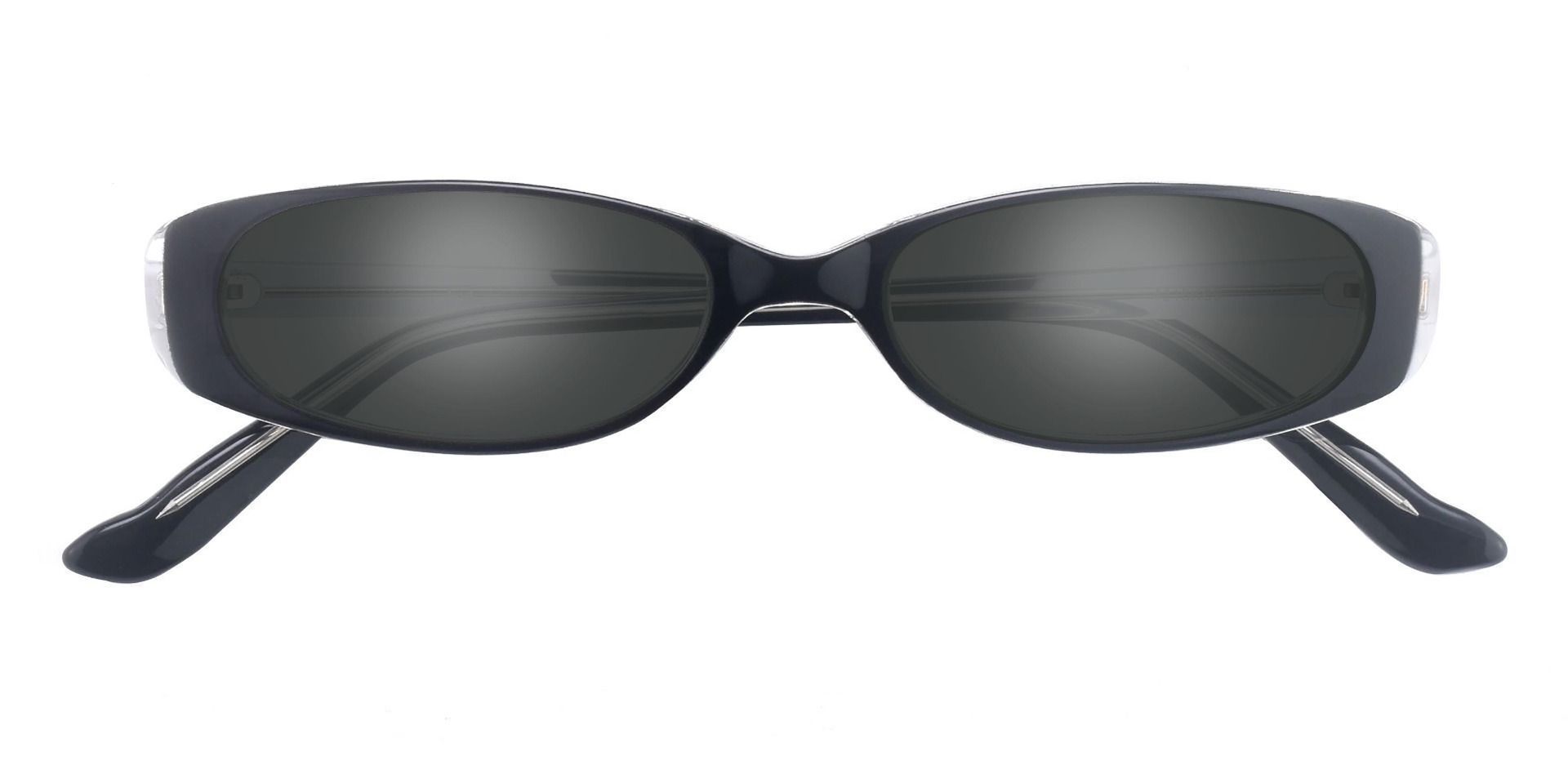 Venetia Oval Single Vision Sunglasses - Black Frame With Gray Lenses