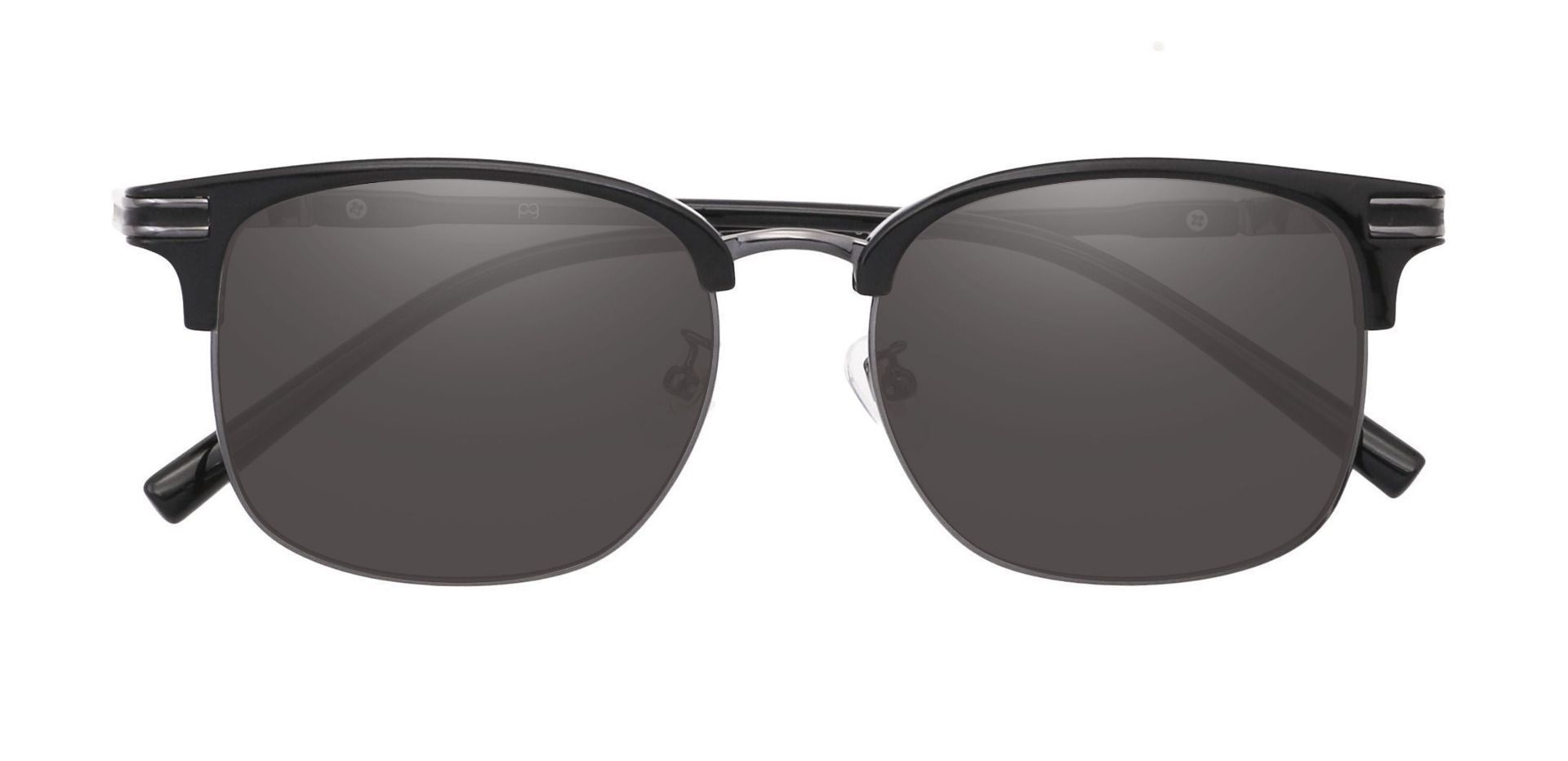 Cafe Browline Non-Rx Sunglasses - Black Frame With Gray Lenses