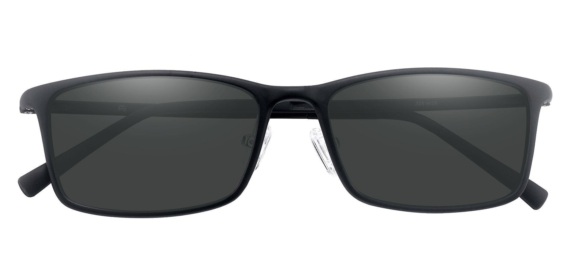 Cedar Rectangle Lined Bifocal Sunglasses - Black Frame With Gray Lenses ...