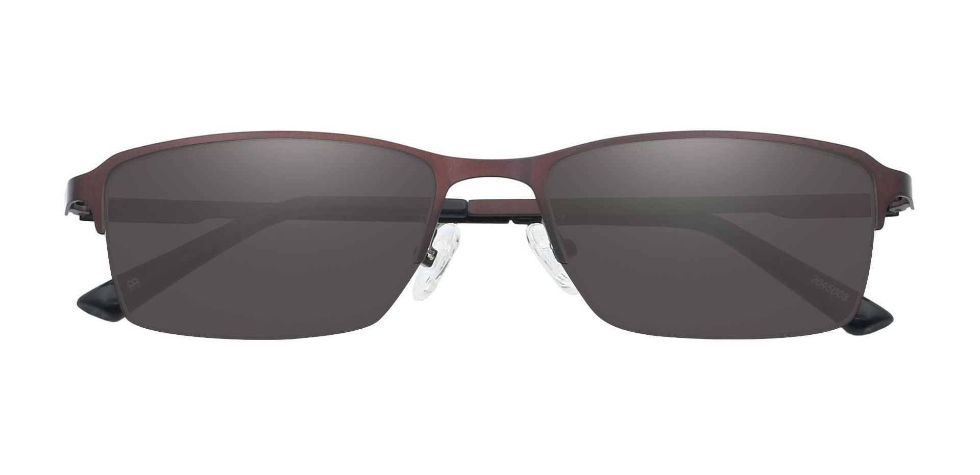 Bennett Rectangle Non-Rx Sunglasses - Brown Frame With Gray Lenses