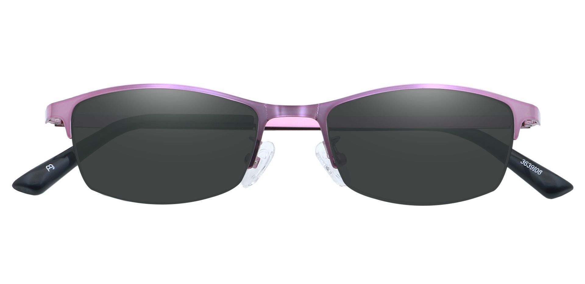 Eliza Rectangle Non-Rx Sunglasses -  Pink Frame With Gray Lenses
