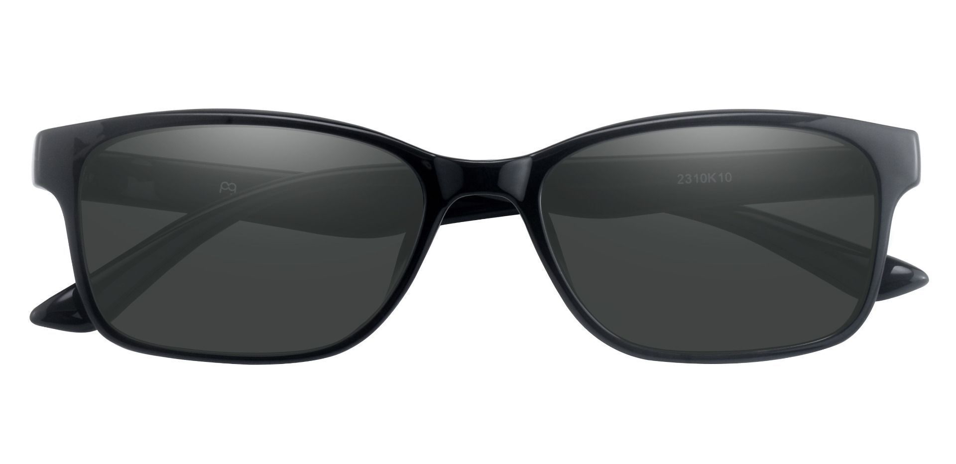 Osmond Rectangle Prescription Sunglasses - Black Frame With Gray Lenses
