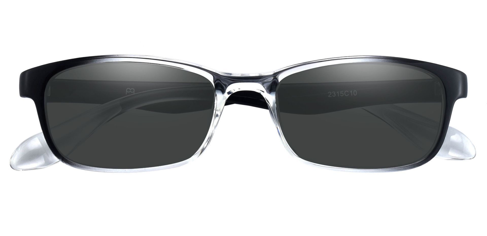 Amos Rectangle Reading Sunglasses Clear Frame With Gray Lenses Kids