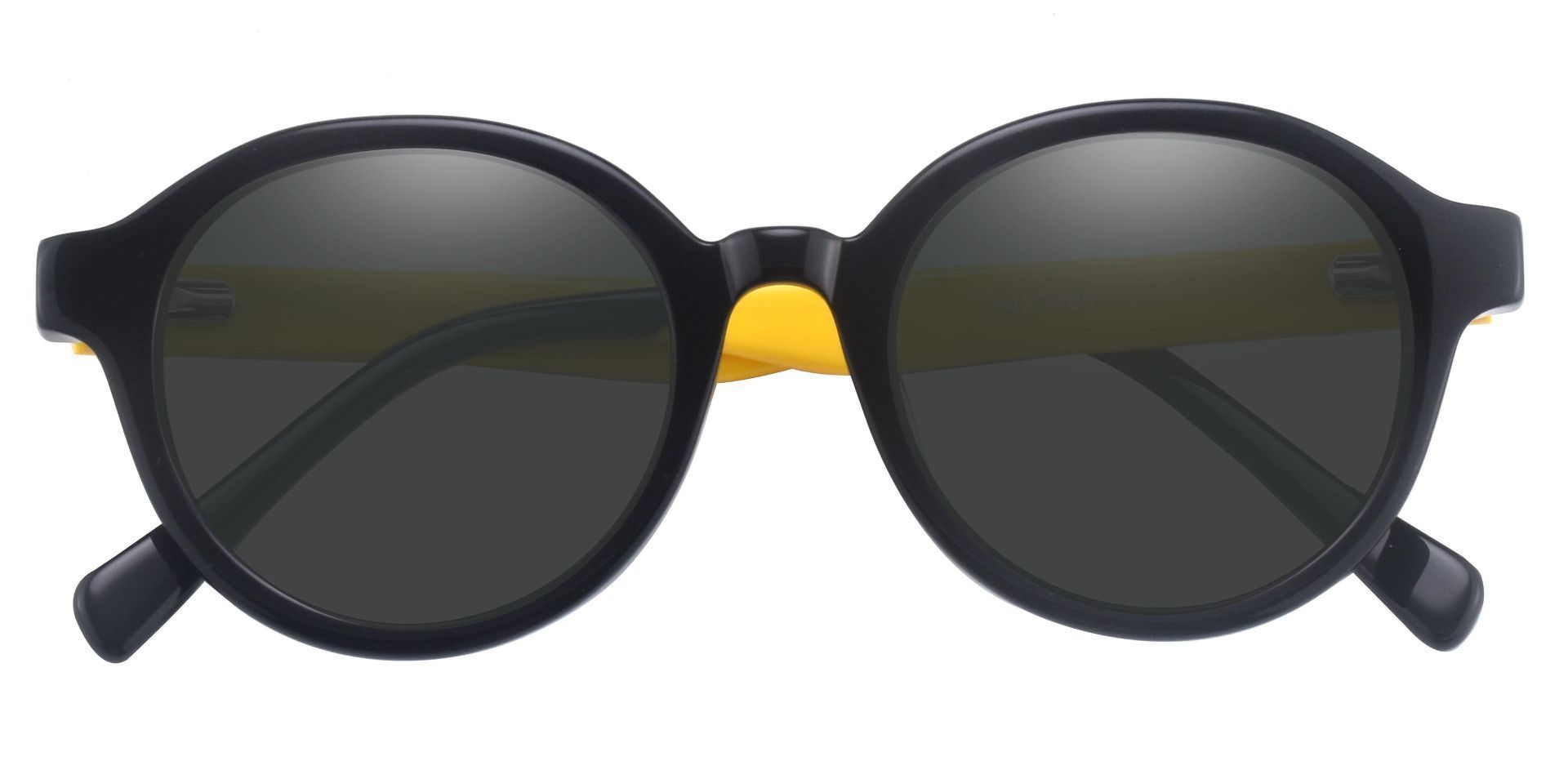 Steel City Round Prescription Sunglasses - Black Frame With Gray Lenses
