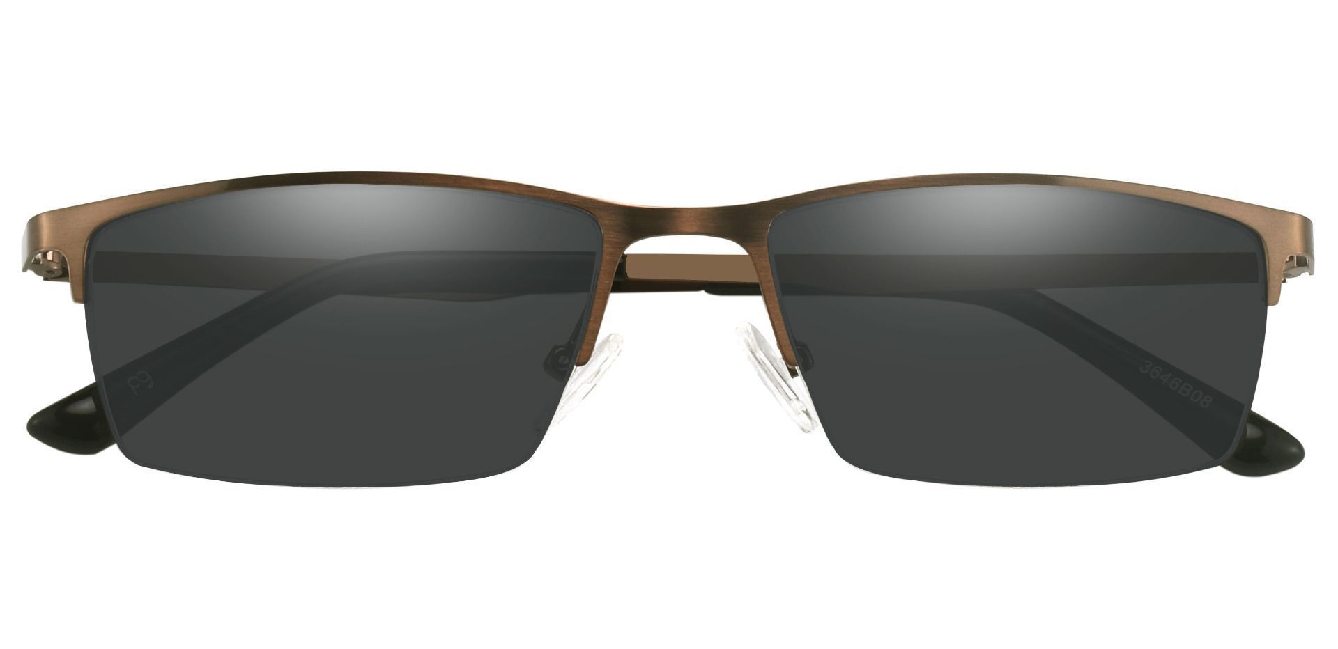 Lombard Rectangle Prescription Sunglasses - Brown Frame With Gray Lenses