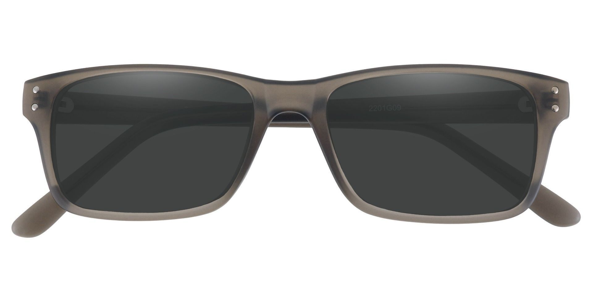 Fabian Rectangle Prescription Sunglasses - Gray Frame With Gray Lenses