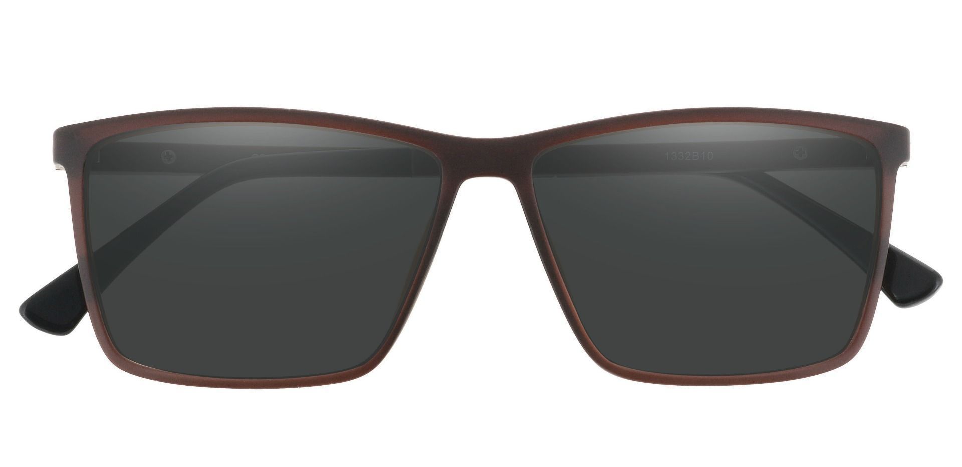 Louie Square Prescription Sunglasses - Brown Frame With Gray Lenses ...