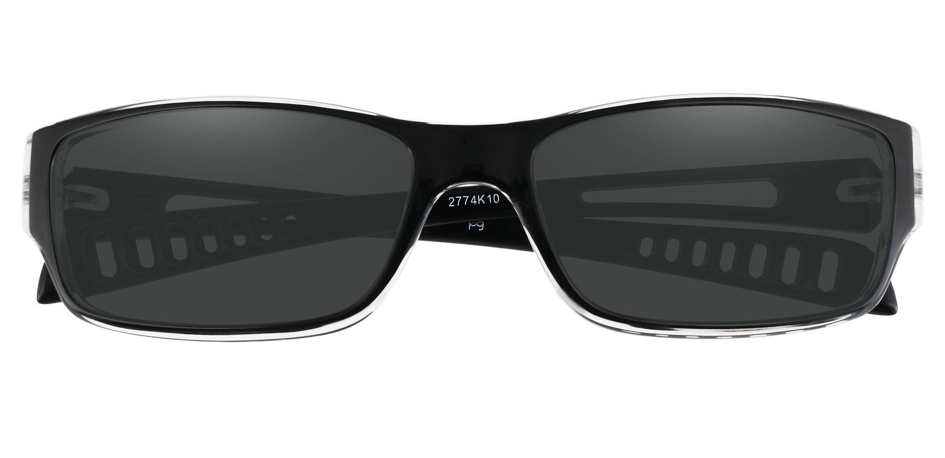 Mercury Rectangle Prescription Sunglasses - Black Frame With Gray Lenses