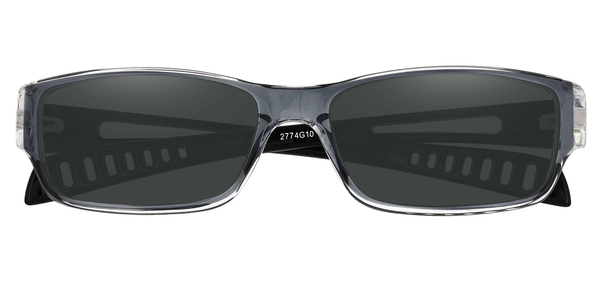 Mercury Rectangle Prescription Sunglasses - Gray Frame With Gray Lenses