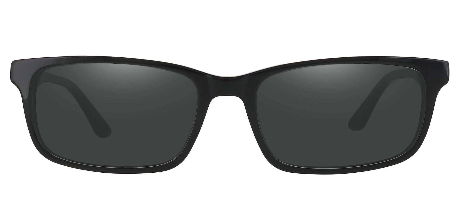 Hendrix Rectangle Progressive Sunglasses - Black Frame With Gray Lenses