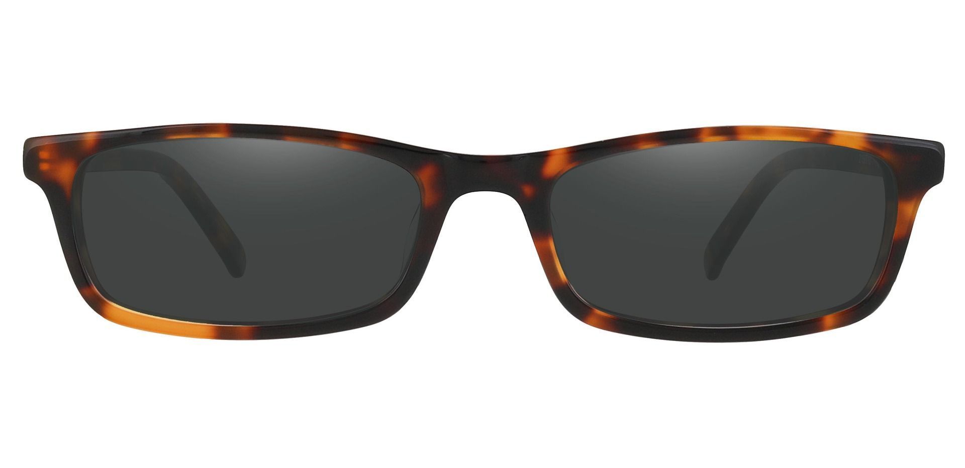 Palisades Rectangle Single Vision Sunglasses - Black Frame With Gray ...