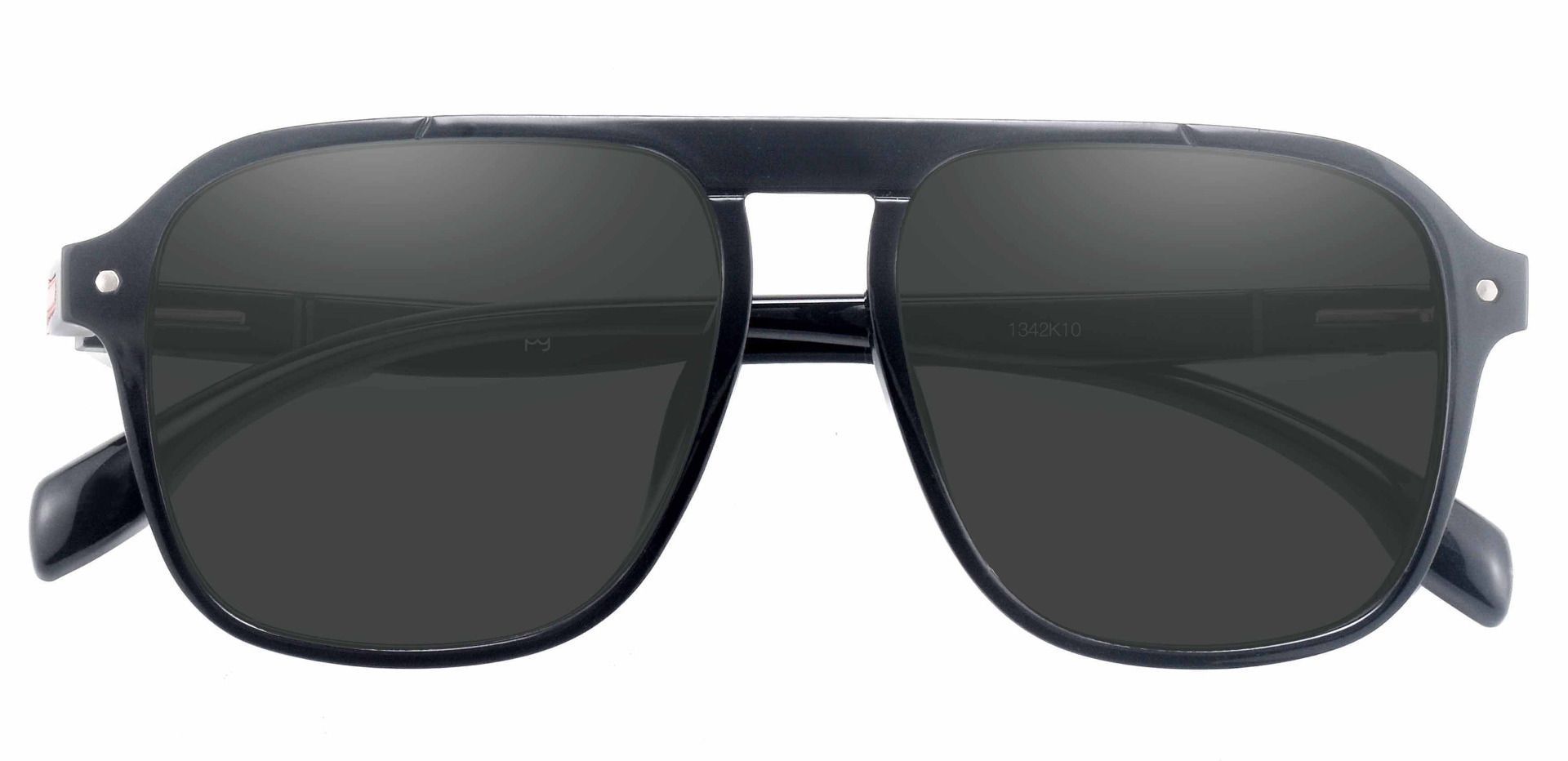 Gideon Aviator Lined Bifocal Sunglasses - Black Frame With Gray Lenses