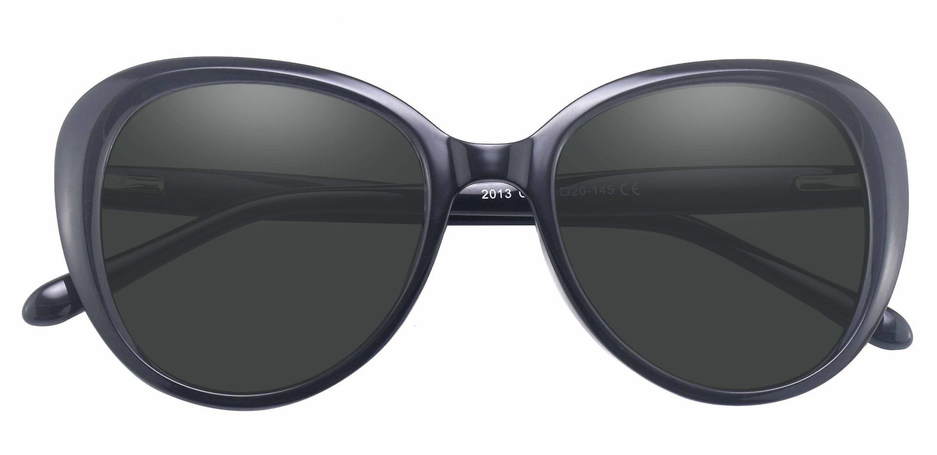 Sheridan Oval Non-Rx Sunglasses - Black Frame With Gray Lenses