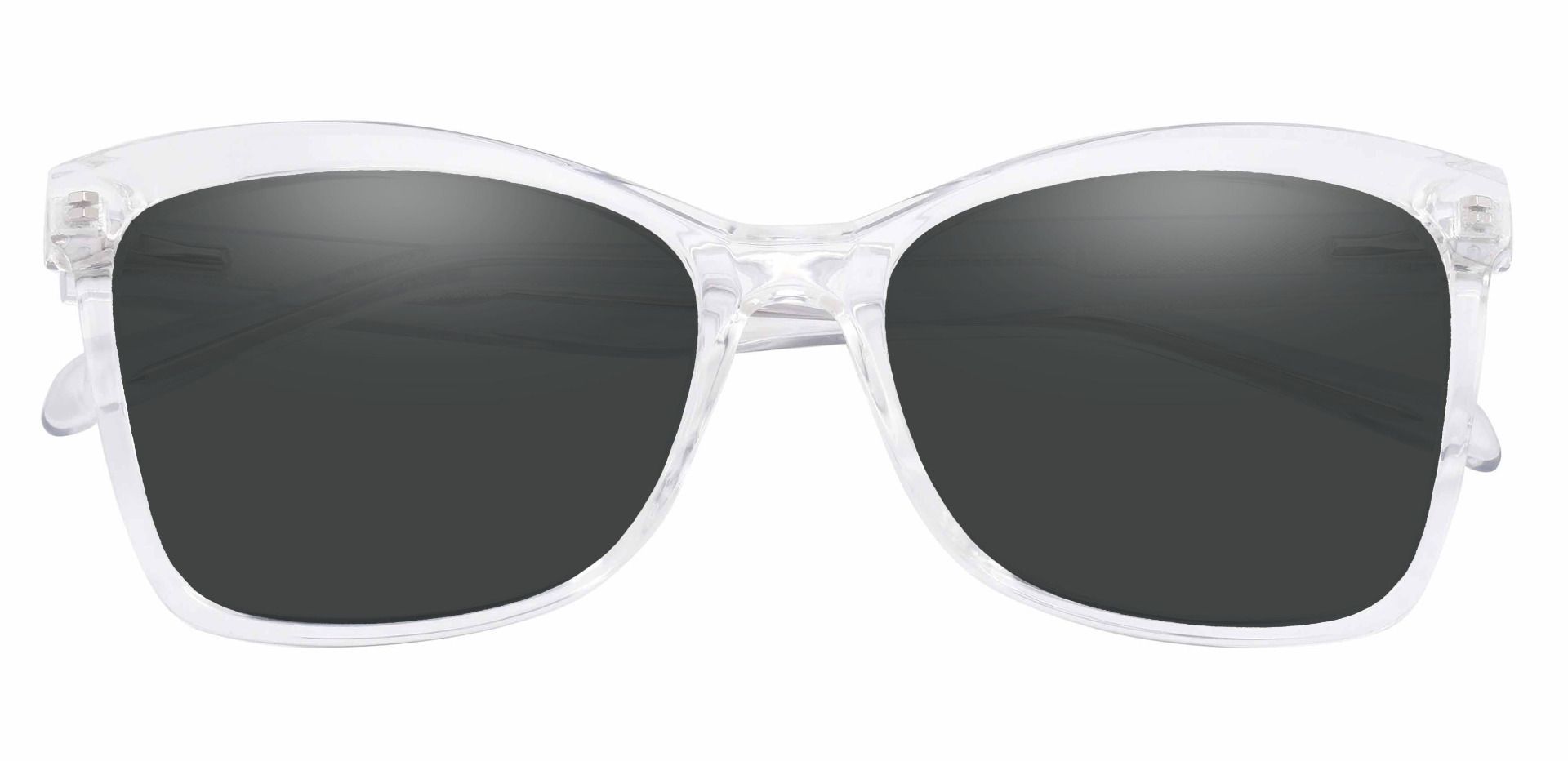 Lexi Cat Eye Lined Bifocal Sunglasses - Clear Frame With Gray Lenses