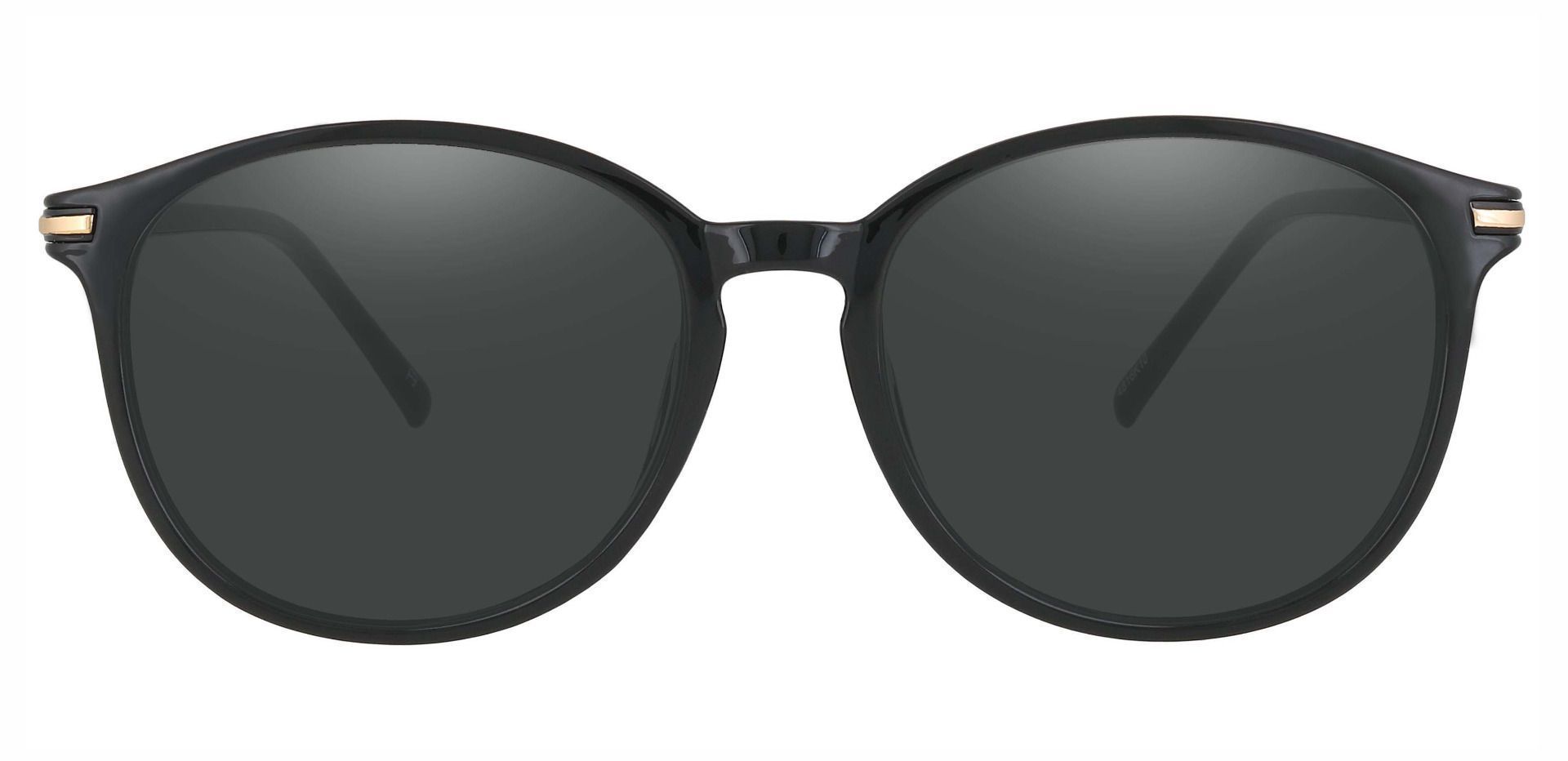Danbury Oval Progressive Sunglasses - Black Frame With Gray Lenses
