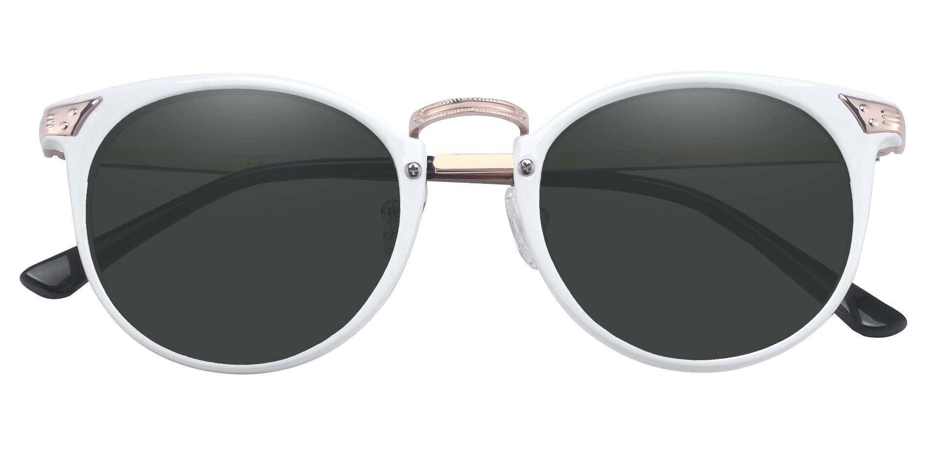 Blackwell Round Non-Rx Sunglasses - White Frame With Gray Lenses