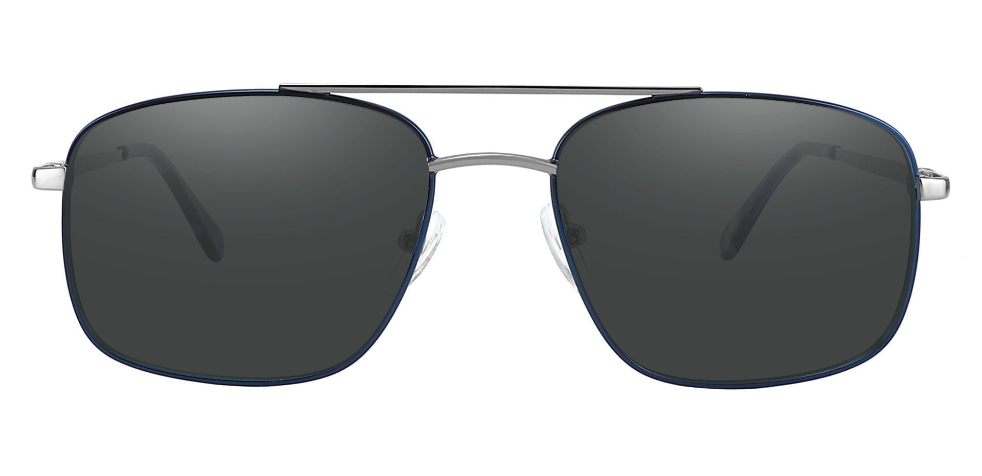 Hiram Aviator Progressive Sunglasses - Blue Frame With Gray Lenses