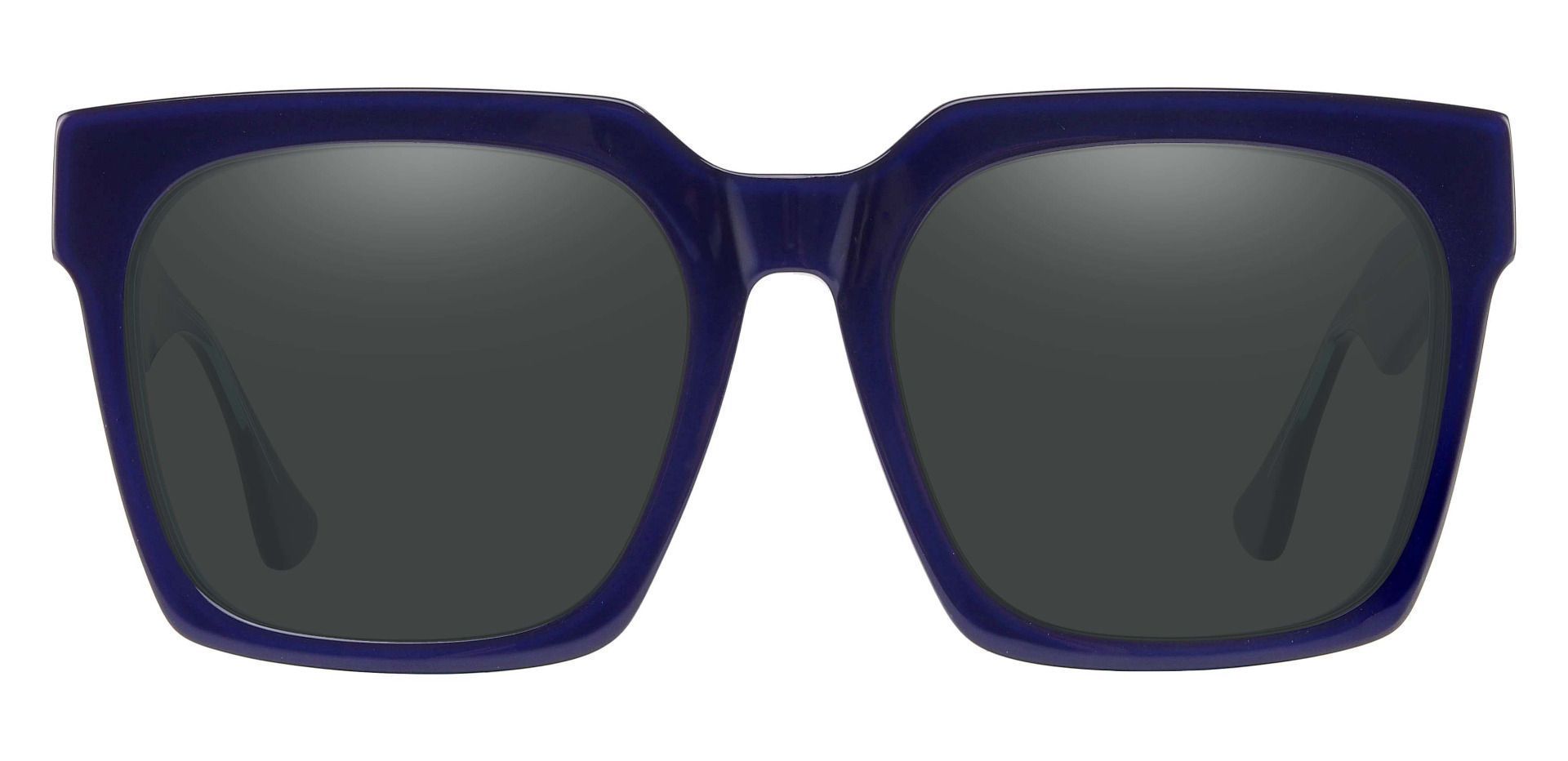 Harlan Square Prescription Sunglasses - Blue Frame With Gray Lenses