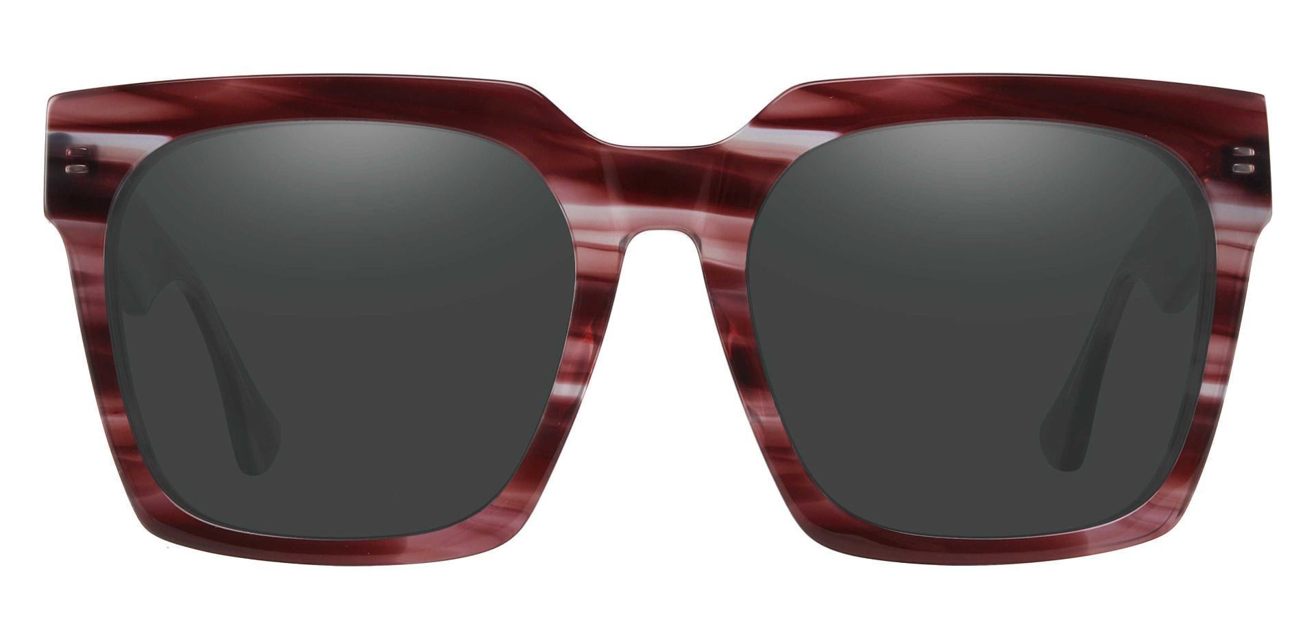 Harlan Square Prescription Sunglasses - Striped Frame With Gray Lenses	