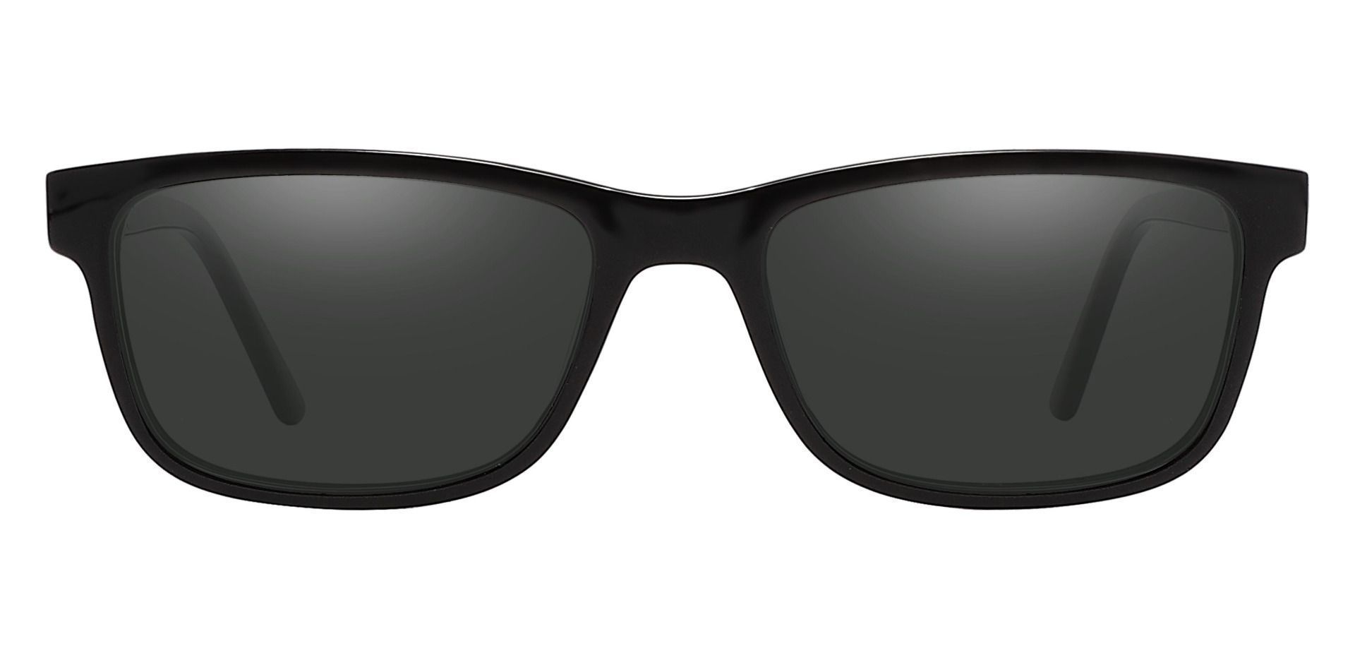 Cory Rectangle Prescription Sunglasses - Black Frame With Gray Lenses