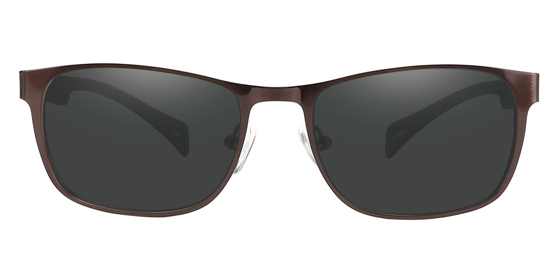 Duncan Rectangle Non-Rx Sunglasses - Brown Frame With Gray Lenses