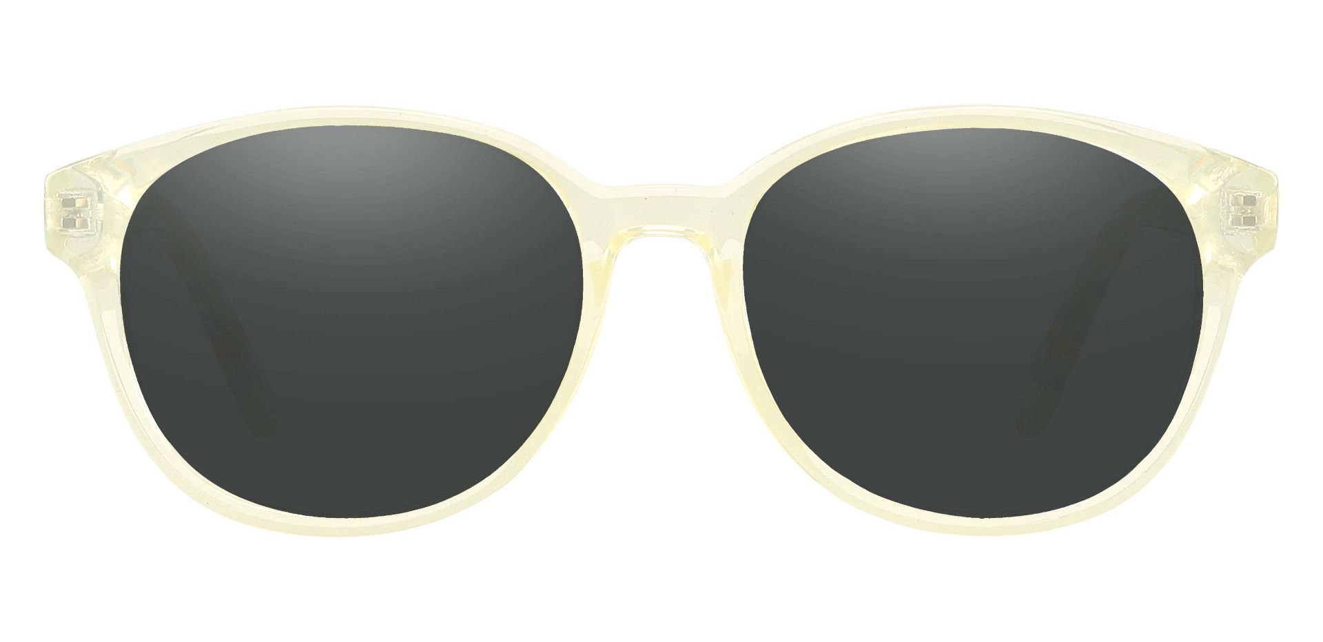 Allegra Oval Prescription Sunglasses - Green Frame With Gray Lenses