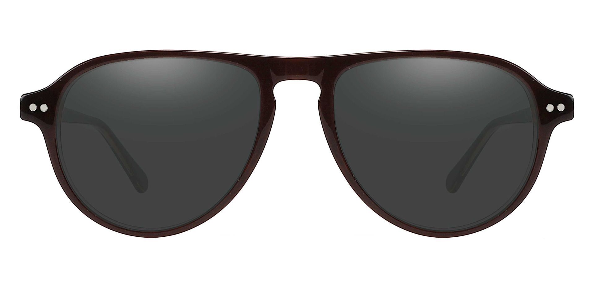 Durham Aviator Prescription Sunglasses - Brown Frame With Gray Lenses