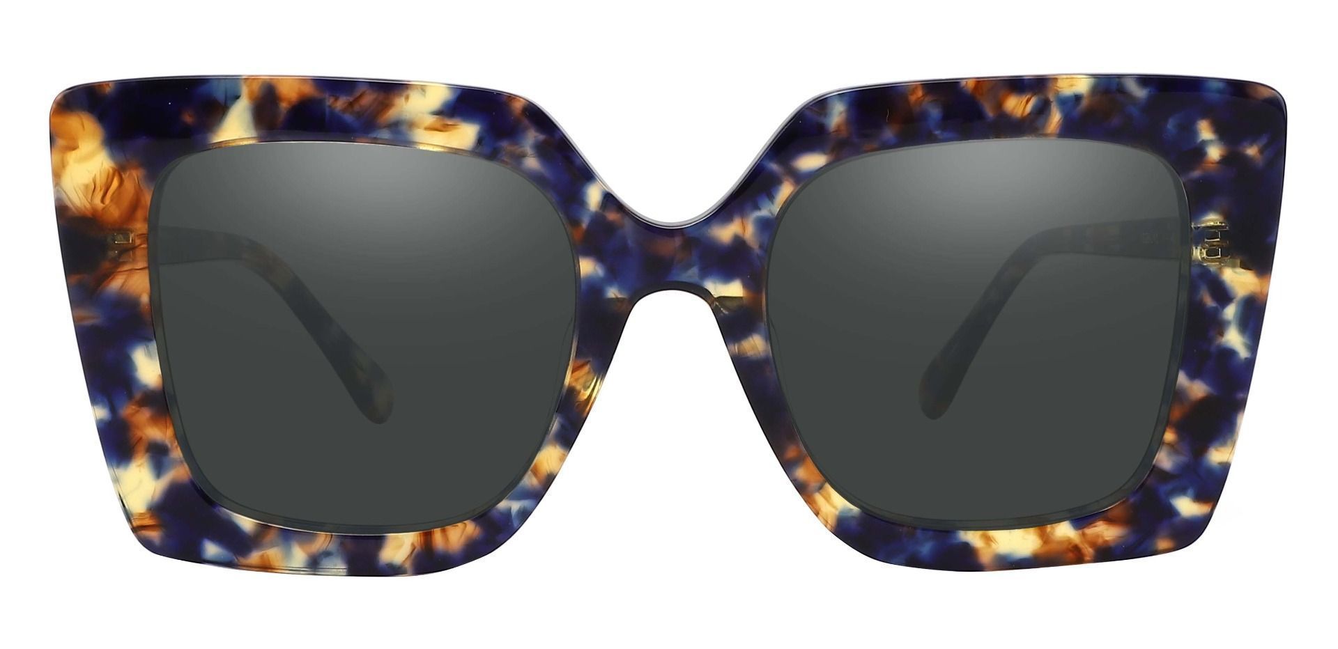 Rowland Square Reading Sunglasses - Floral Frame With Gray Lenses